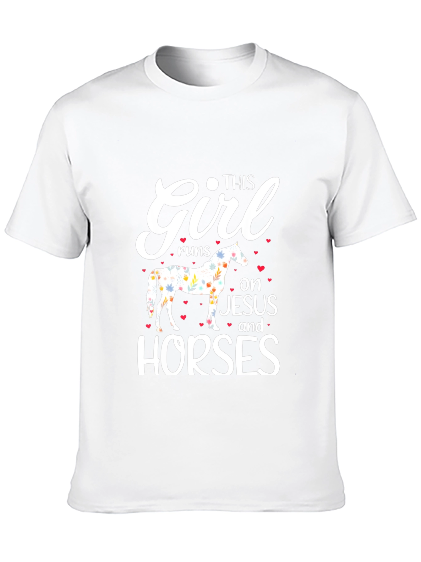 This Girl Runs On Jesus And Horses T-Shirt