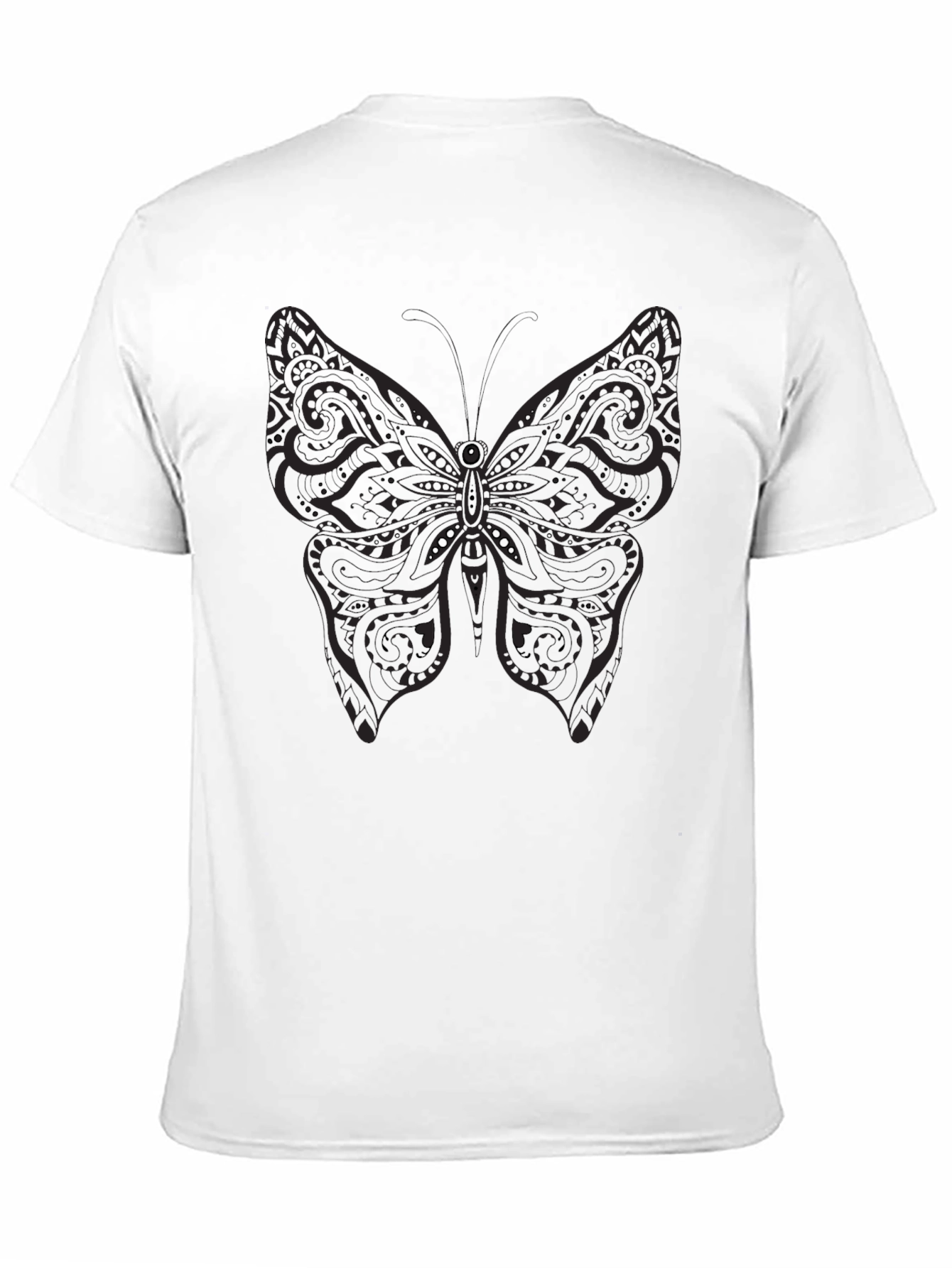 Mens Black Butterfly Graphic Tee