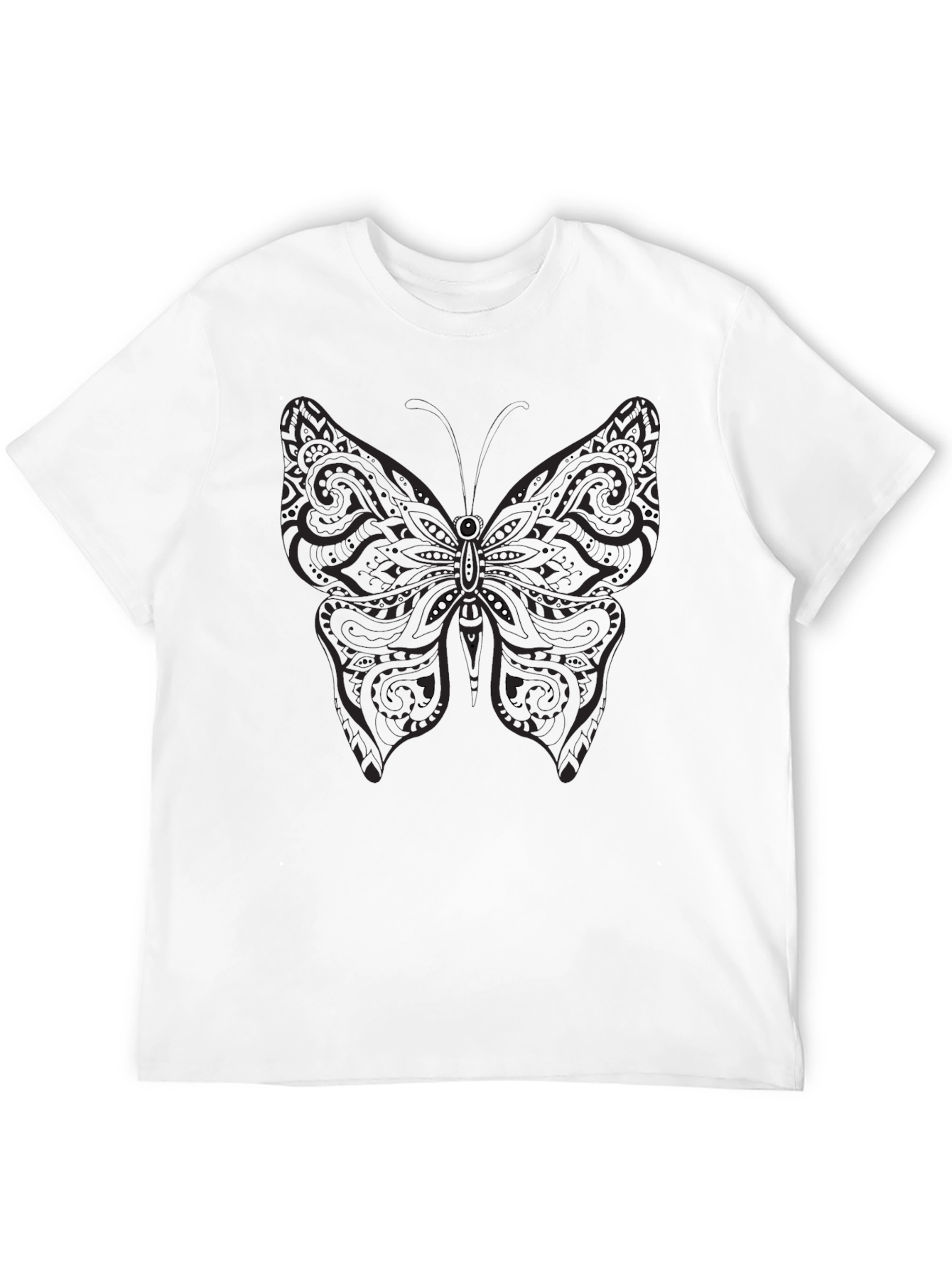 Mens Black Butterfly Graphic Tee