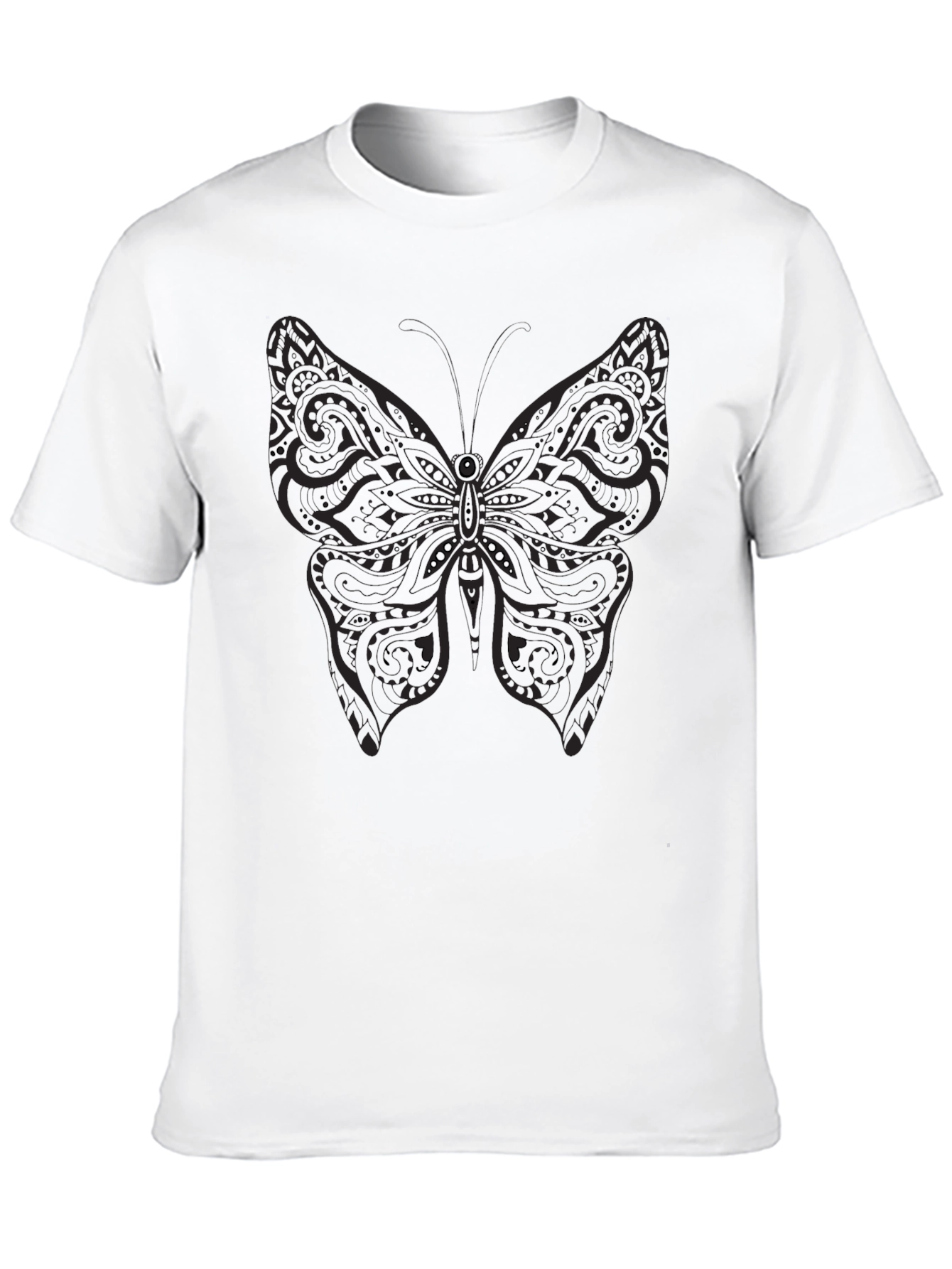 Mens Black Butterfly Graphic Tee