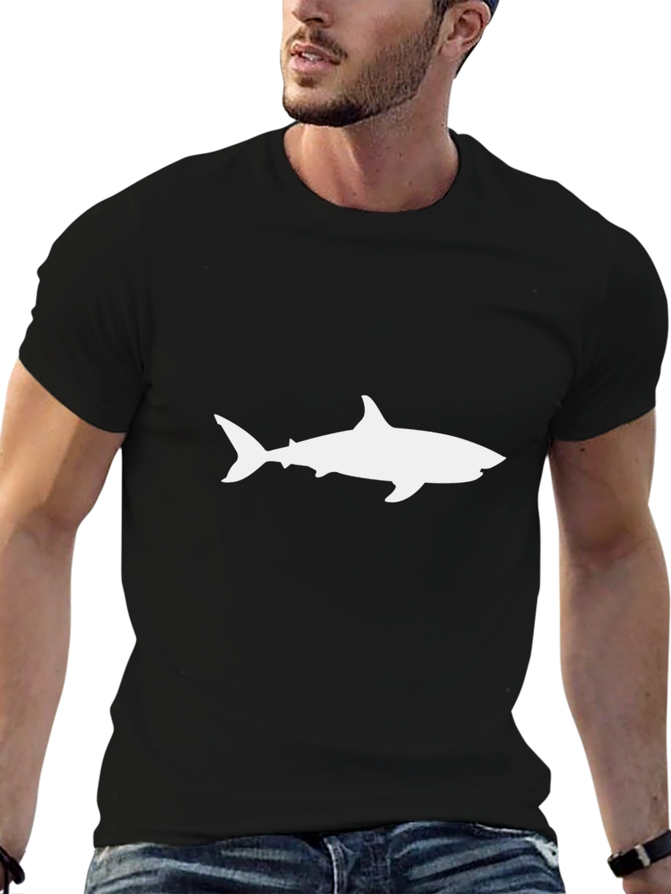 Shark Silhouette T-Shirt - Black