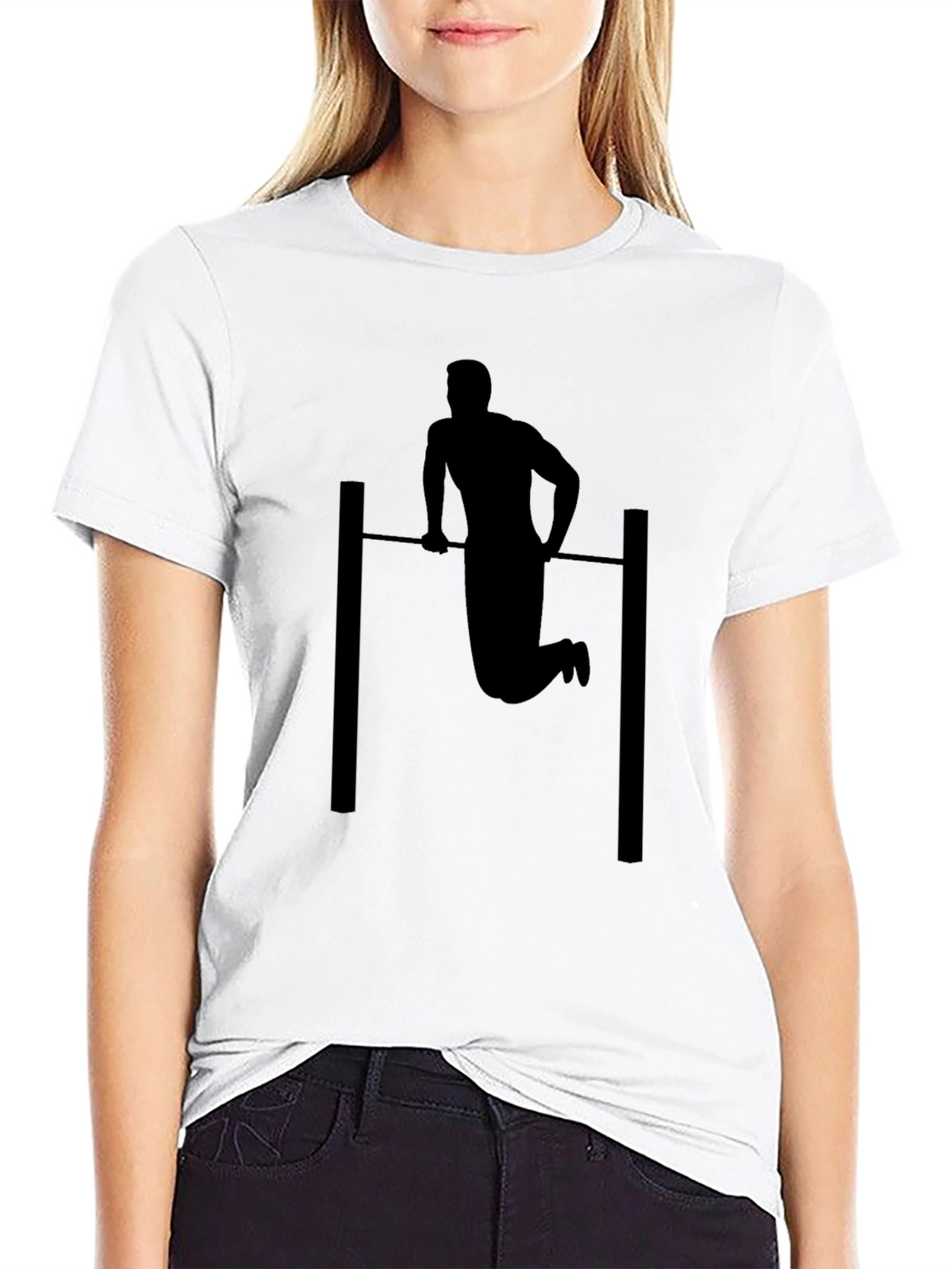 Black Pull-Up Silhouette Graphic Tee