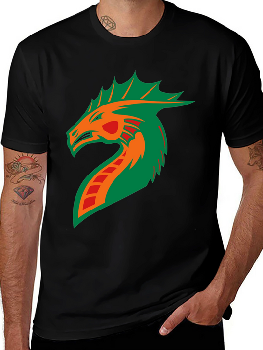 Dragon Graphic Print Black T-Shirt