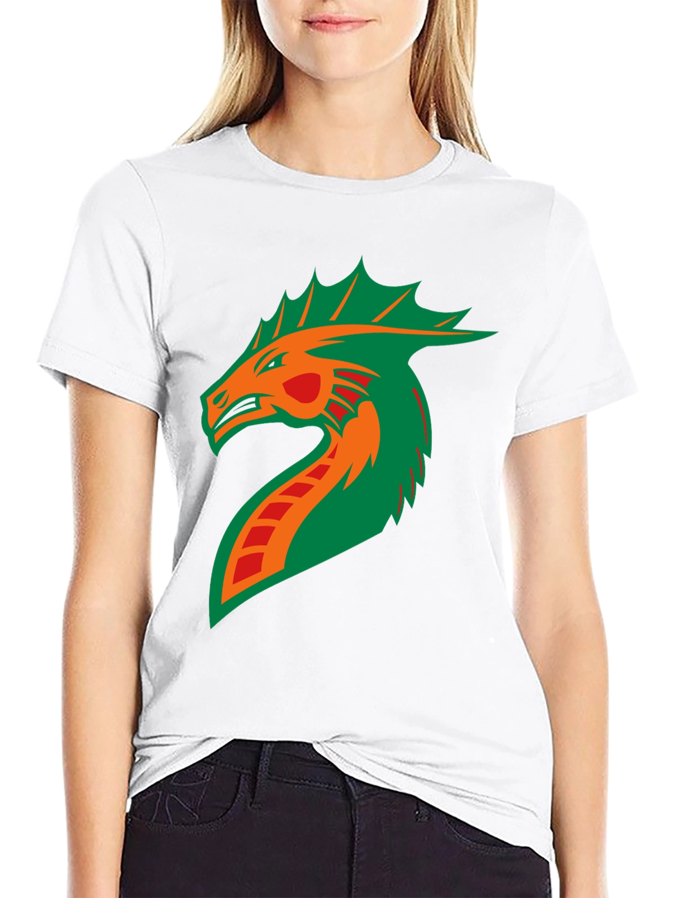 Dragon Graphic Print Black T-Shirt