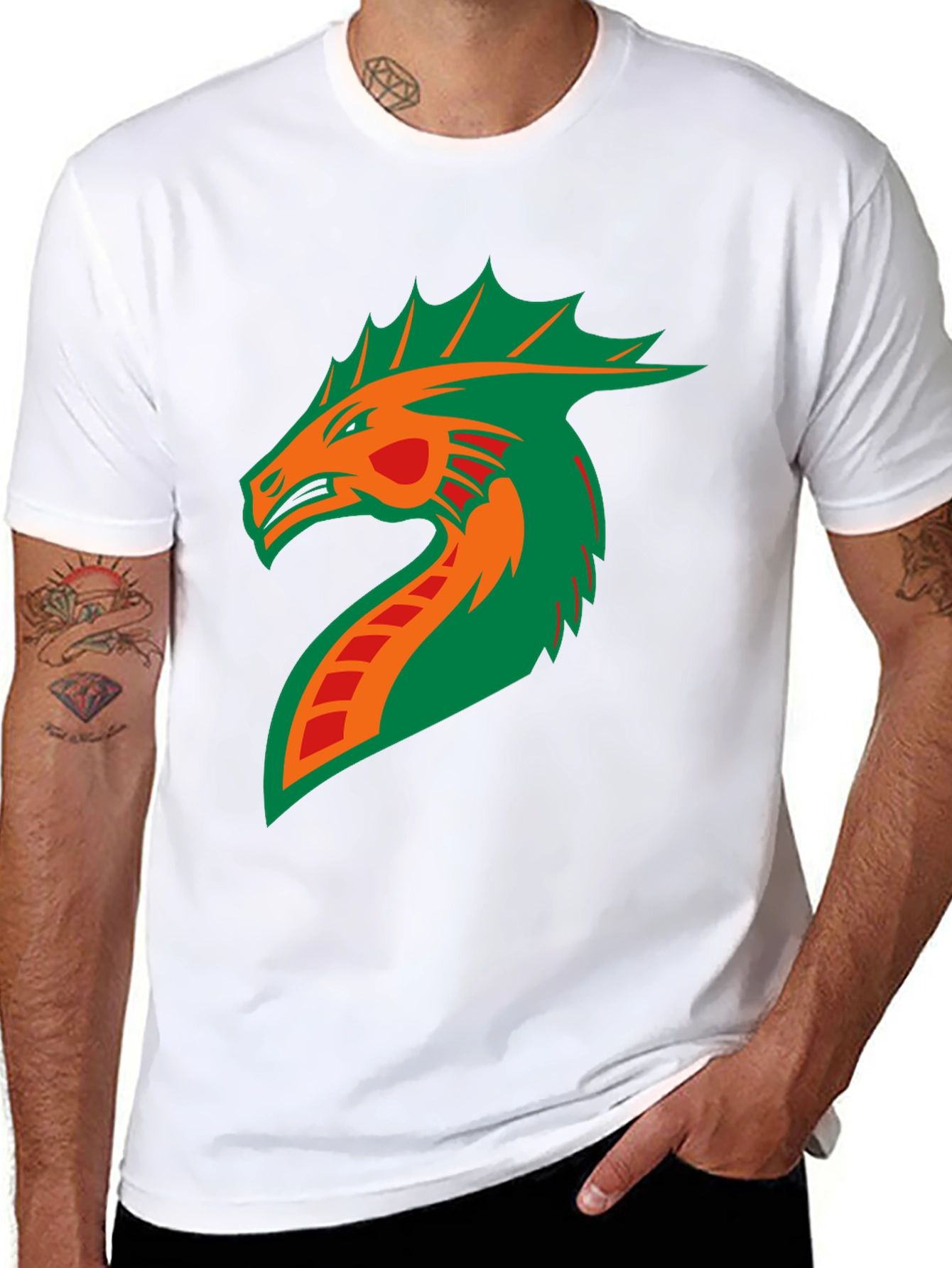 Dragon Graphic Print Black T-Shirt