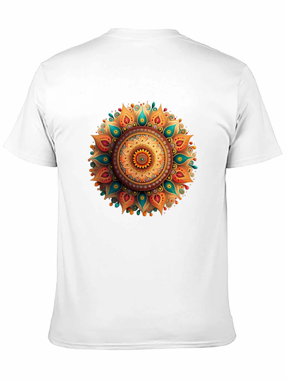 Mens Black T-Shirt with Mandala Graphic