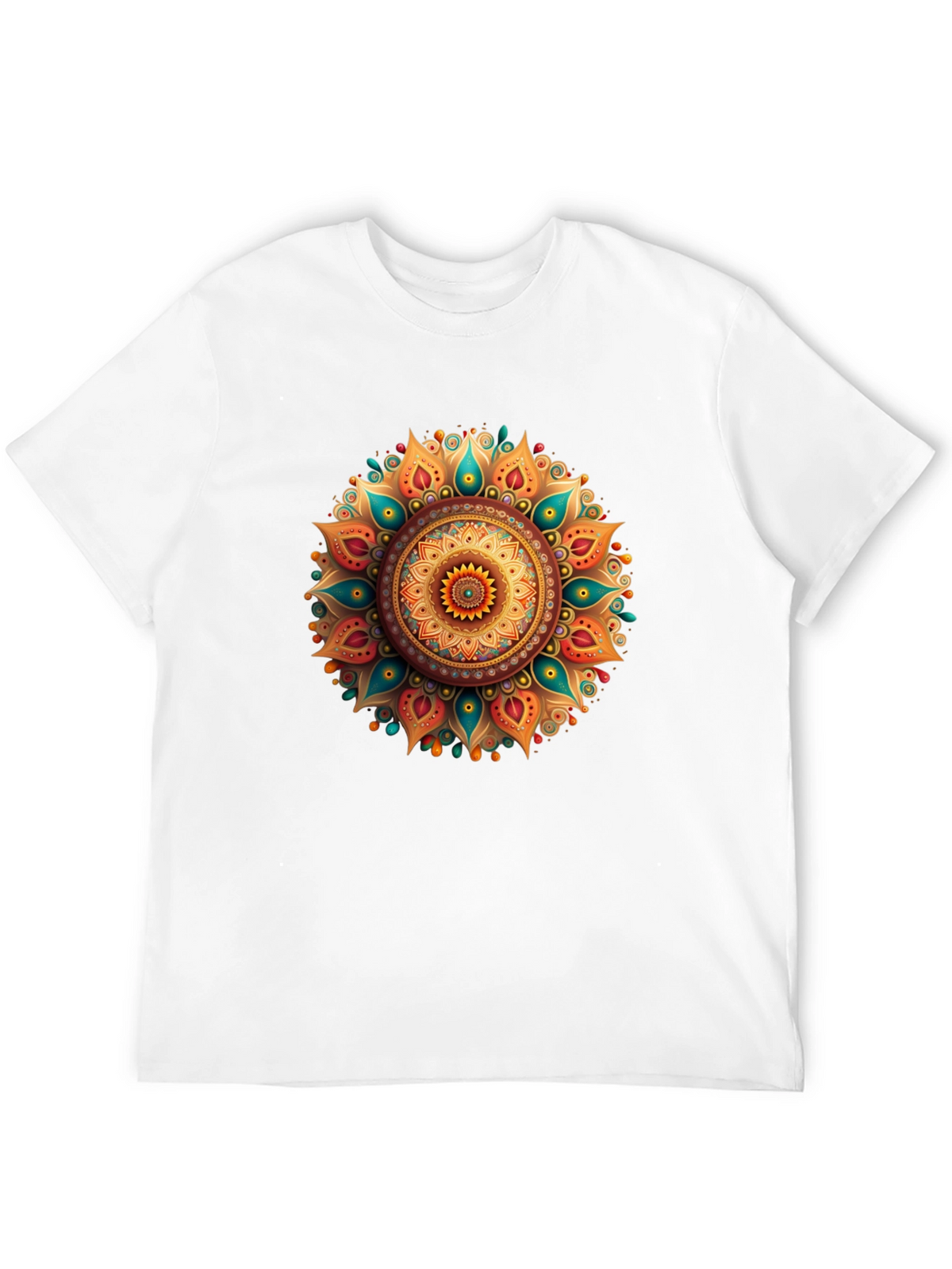 Mens Black T-Shirt with Mandala Graphic