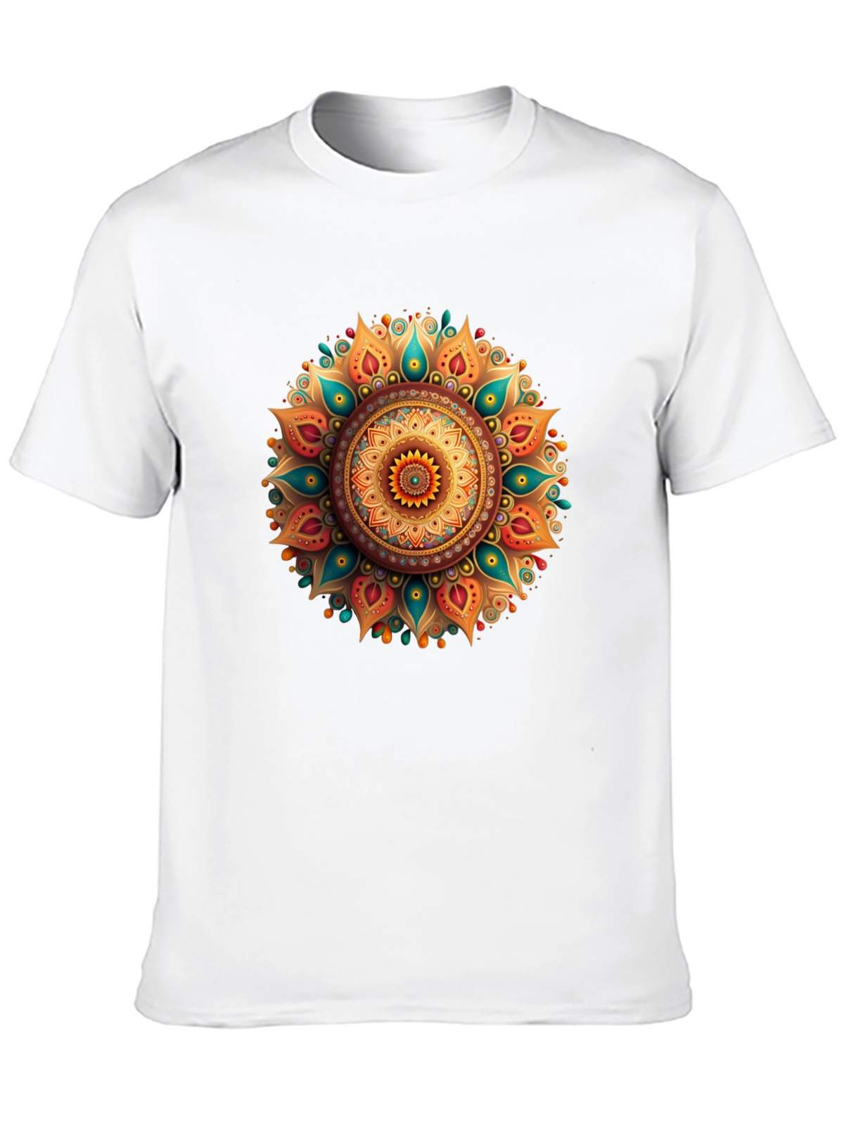 Mens Black T-Shirt with Mandala Graphic