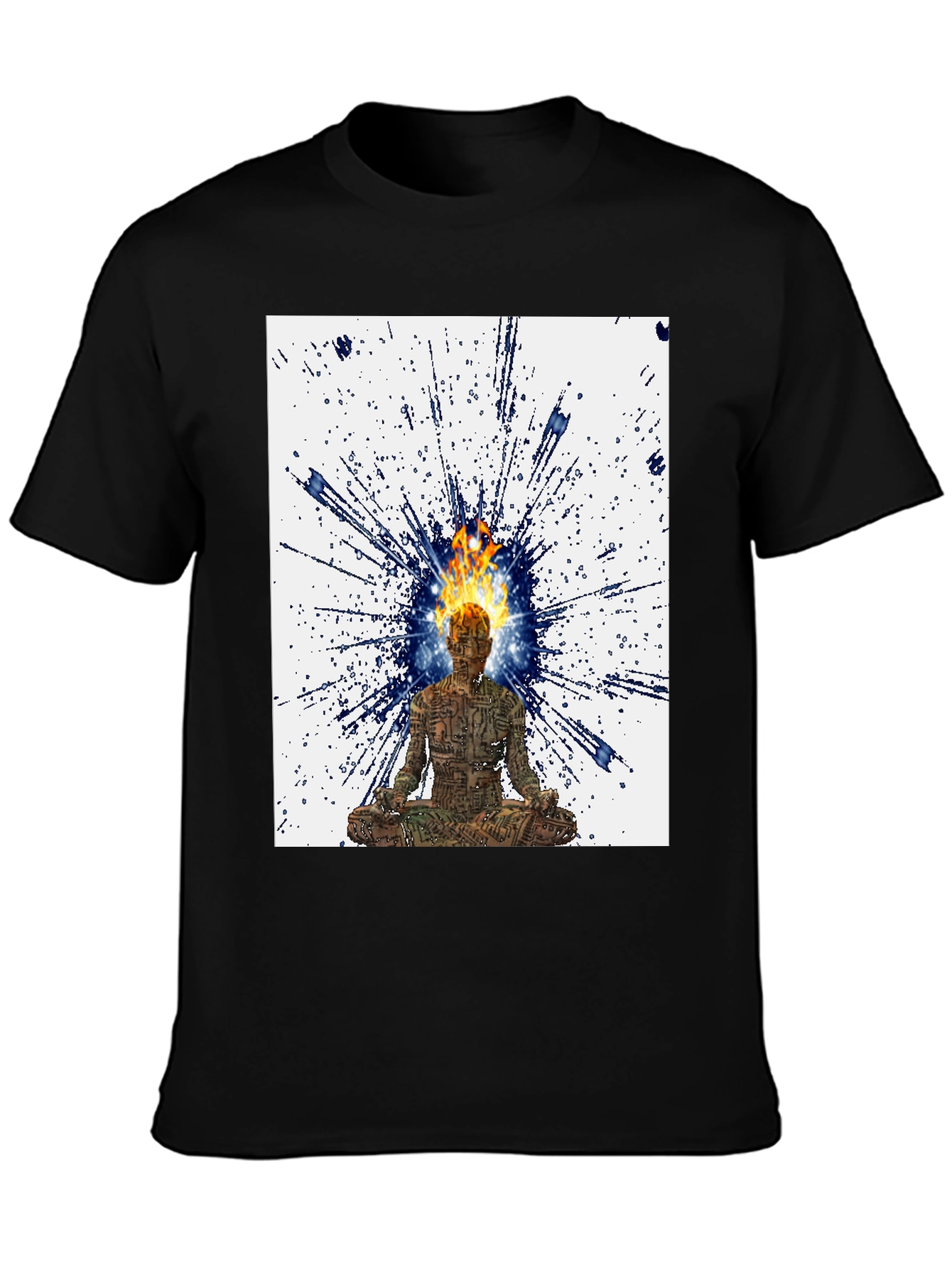 Enlightened Mind T-Shirt - Fire Meditation Design