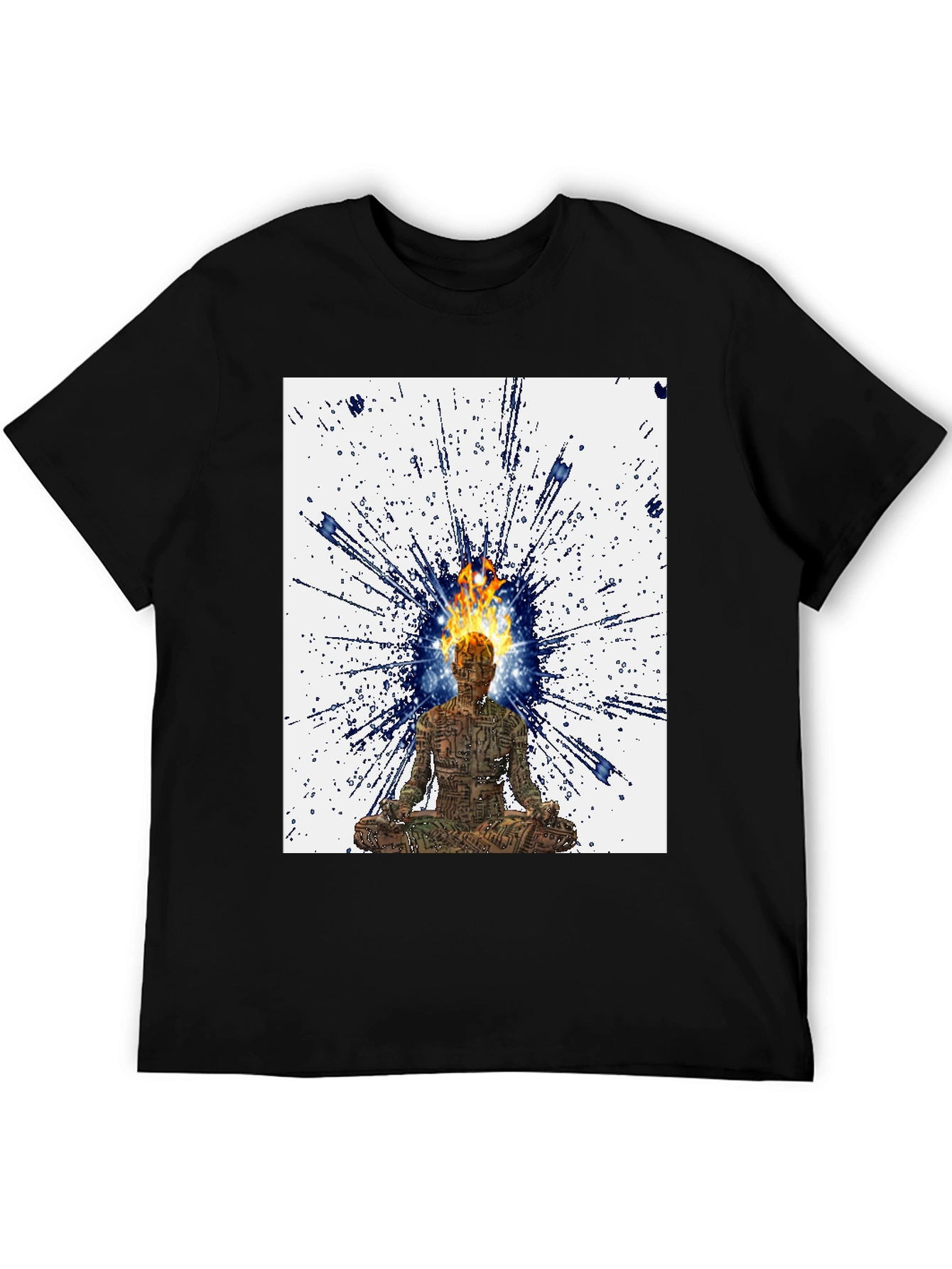 Enlightened Mind T-Shirt - Fire Meditation Design
