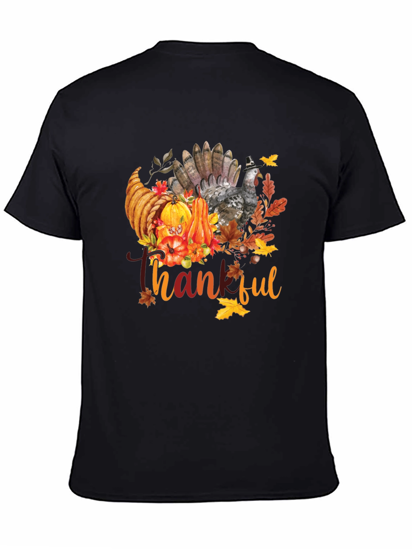 Thankful Thanksgiving T-Shirt Turkey Fall Graphic Tee