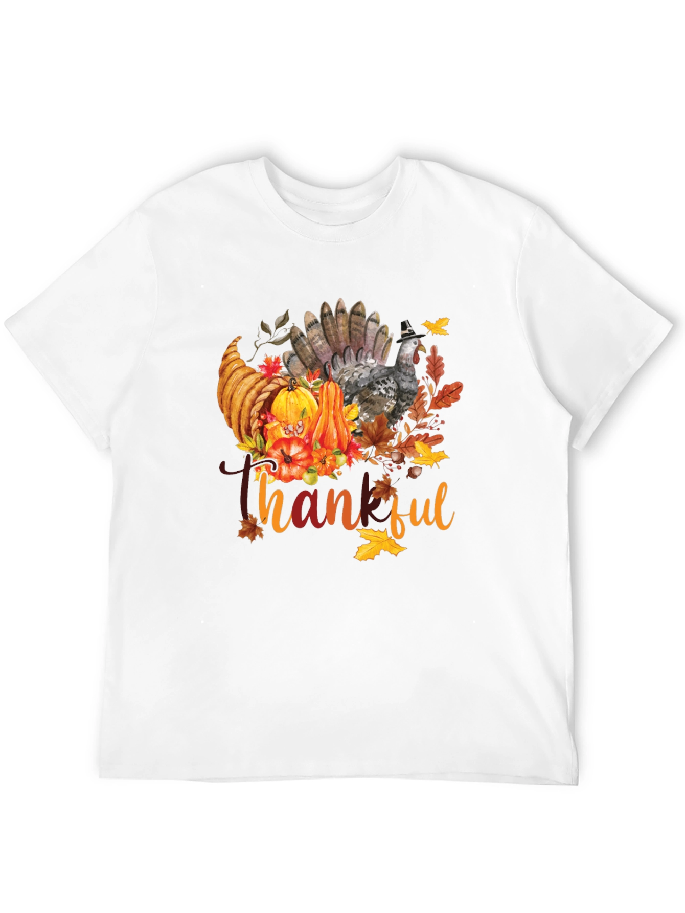Thankful Thanksgiving T-Shirt Turkey Fall Graphic Tee
