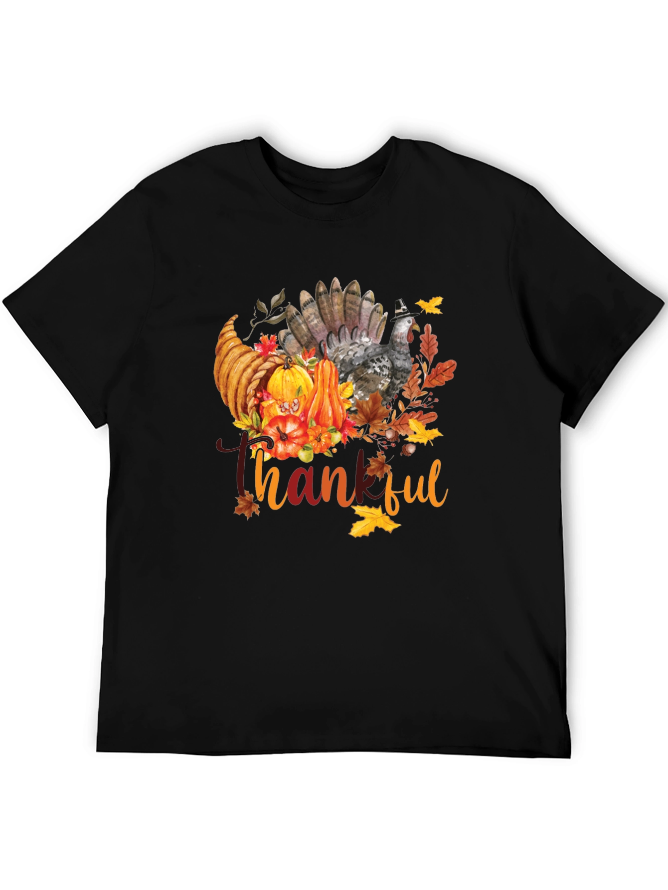 Thankful Thanksgiving T-Shirt Turkey Fall Graphic Tee