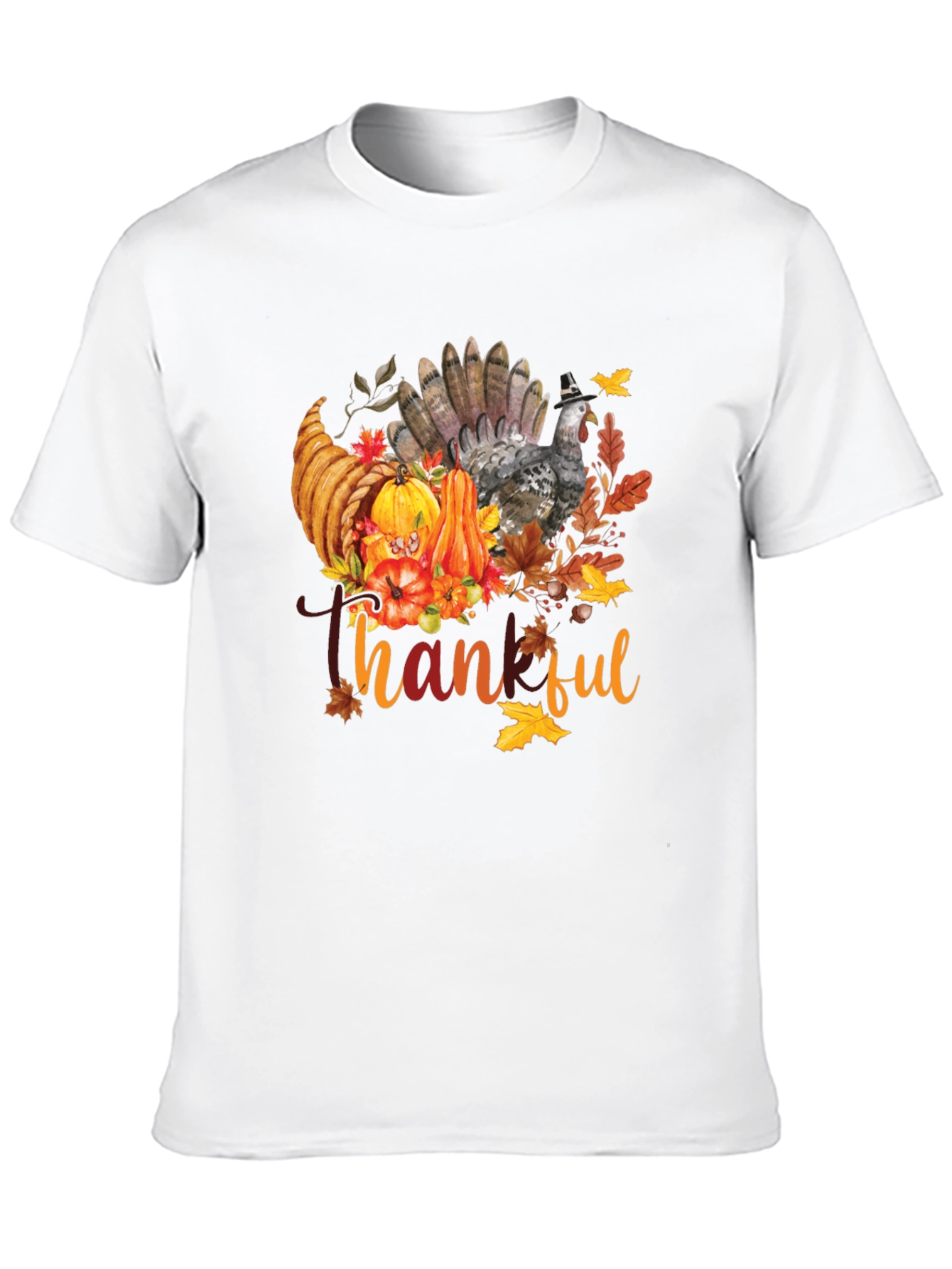 Thankful Thanksgiving T-Shirt Turkey Fall Graphic Tee