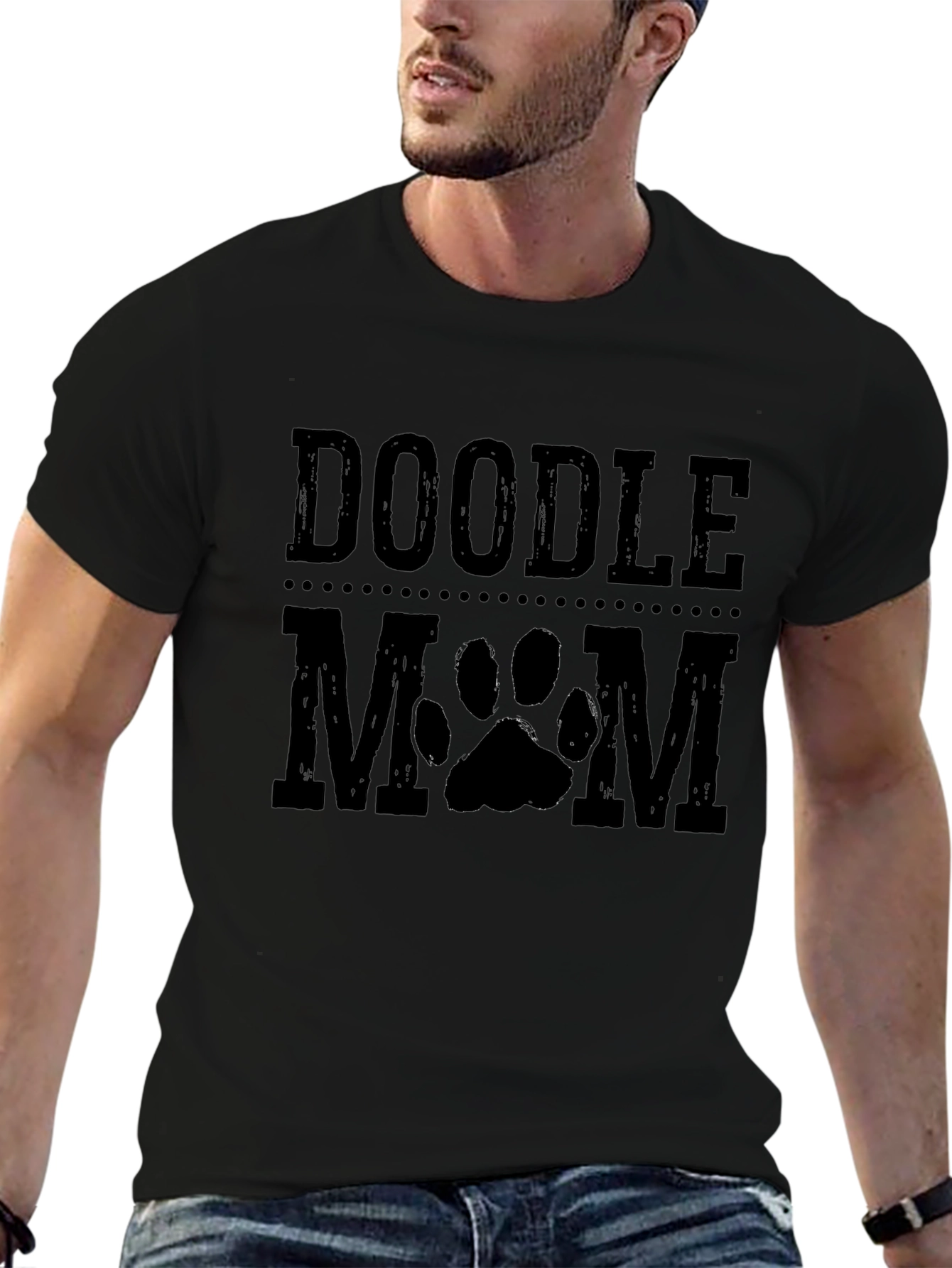 Doodle Mom Paw Print Graphic T-Shirt