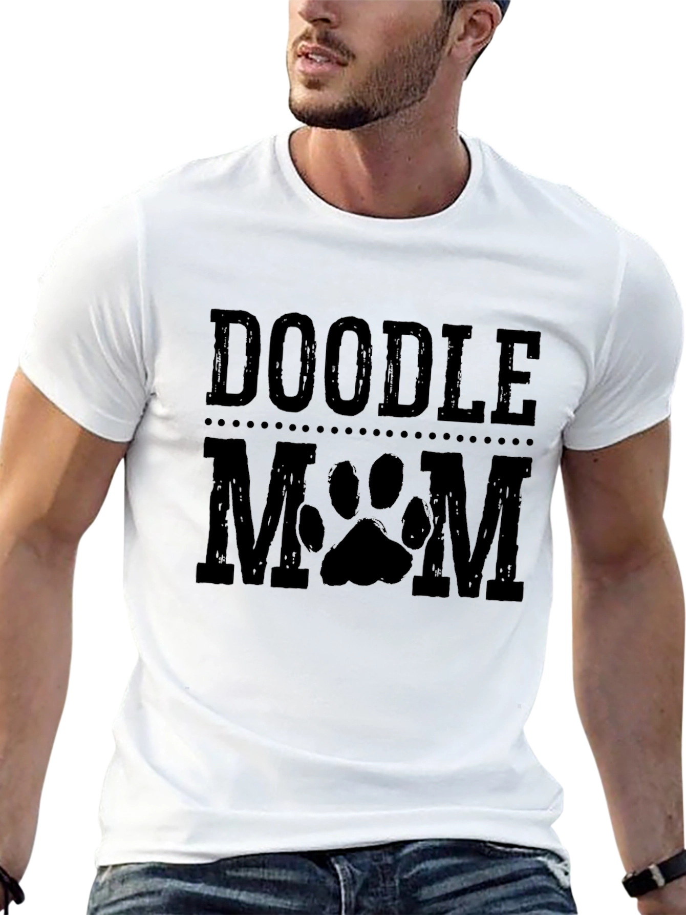 Doodle Mom Paw Print Graphic T-Shirt