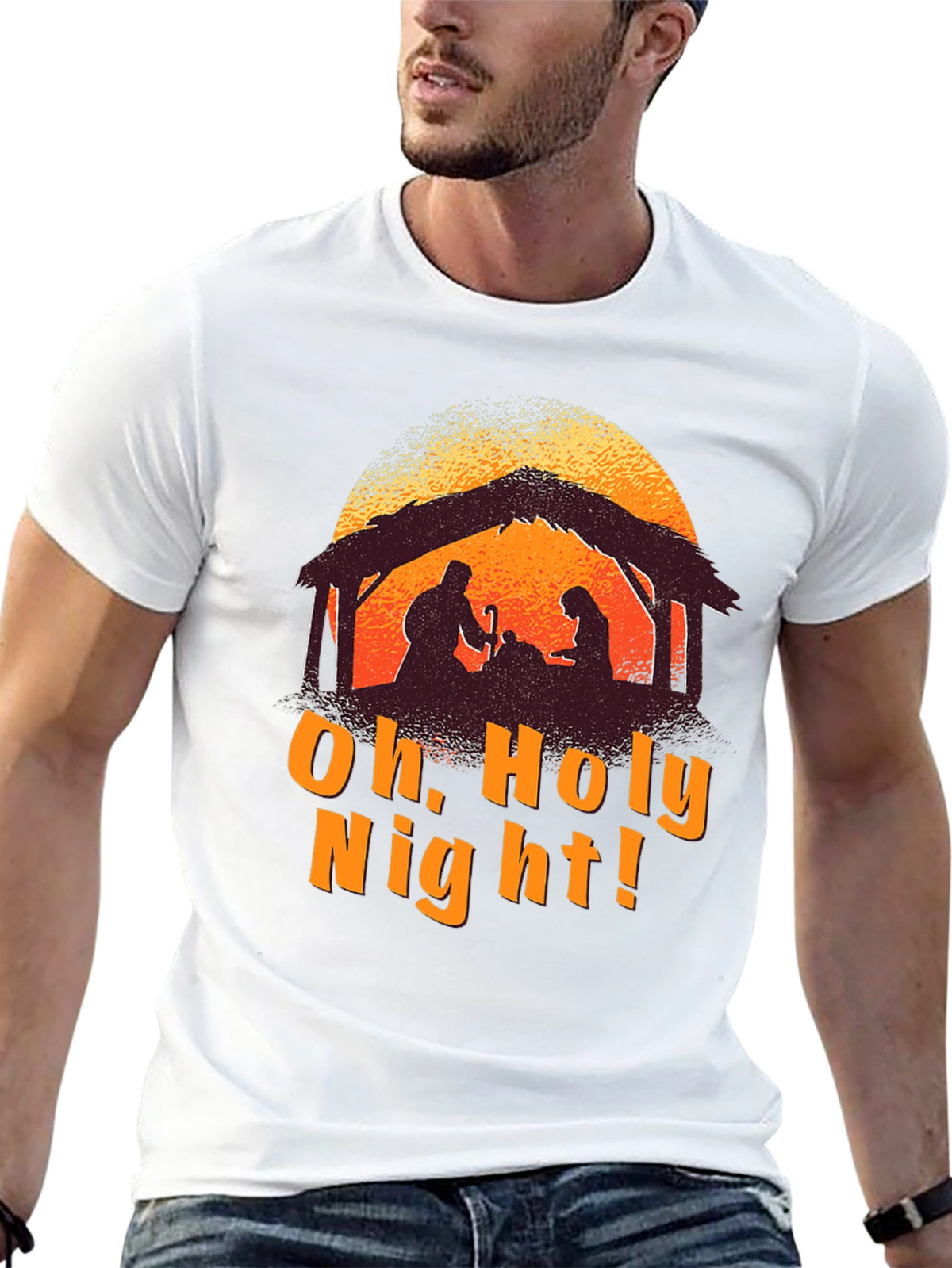 Oh Holy Night Nativity Silhouette T-Shirt