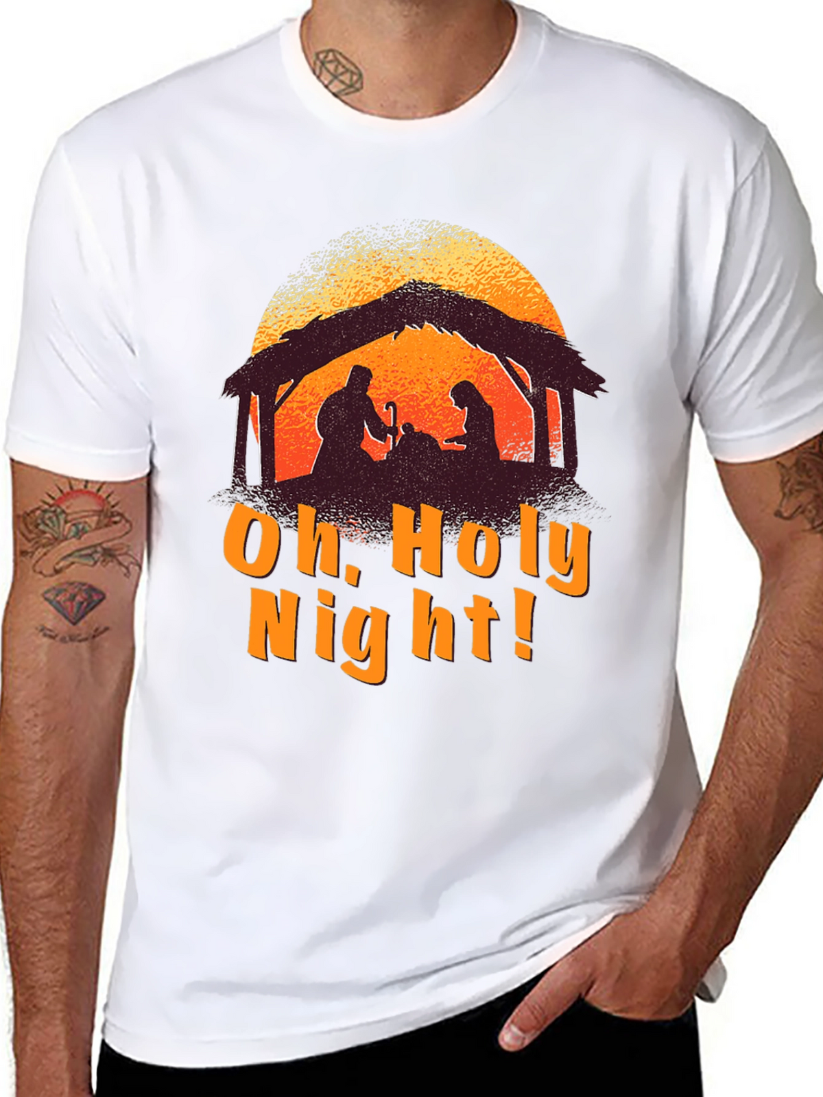 Oh Holy Night Nativity Silhouette T-Shirt