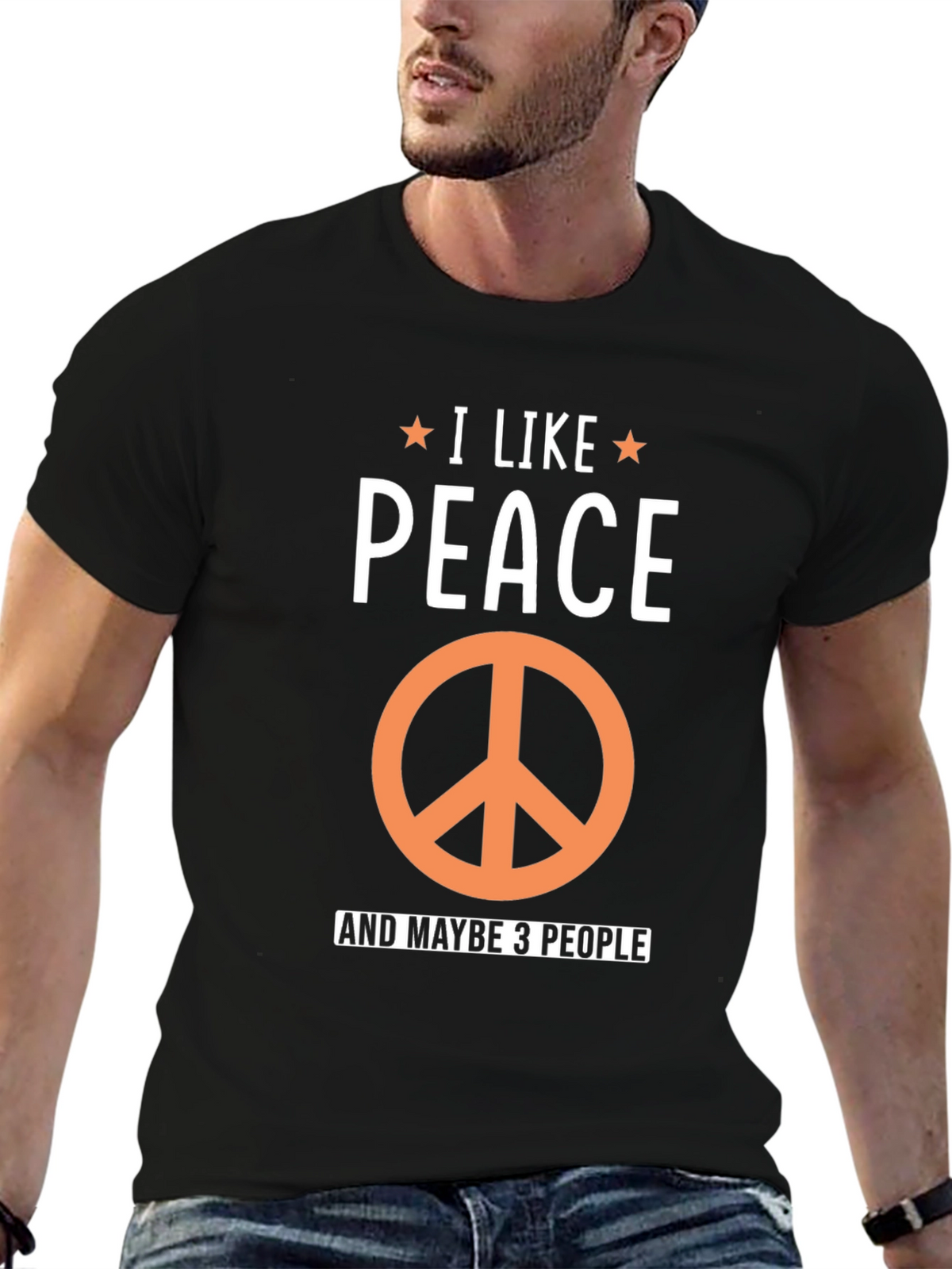 I Like Peace And Maybe 3 People Graphic T-Shirt