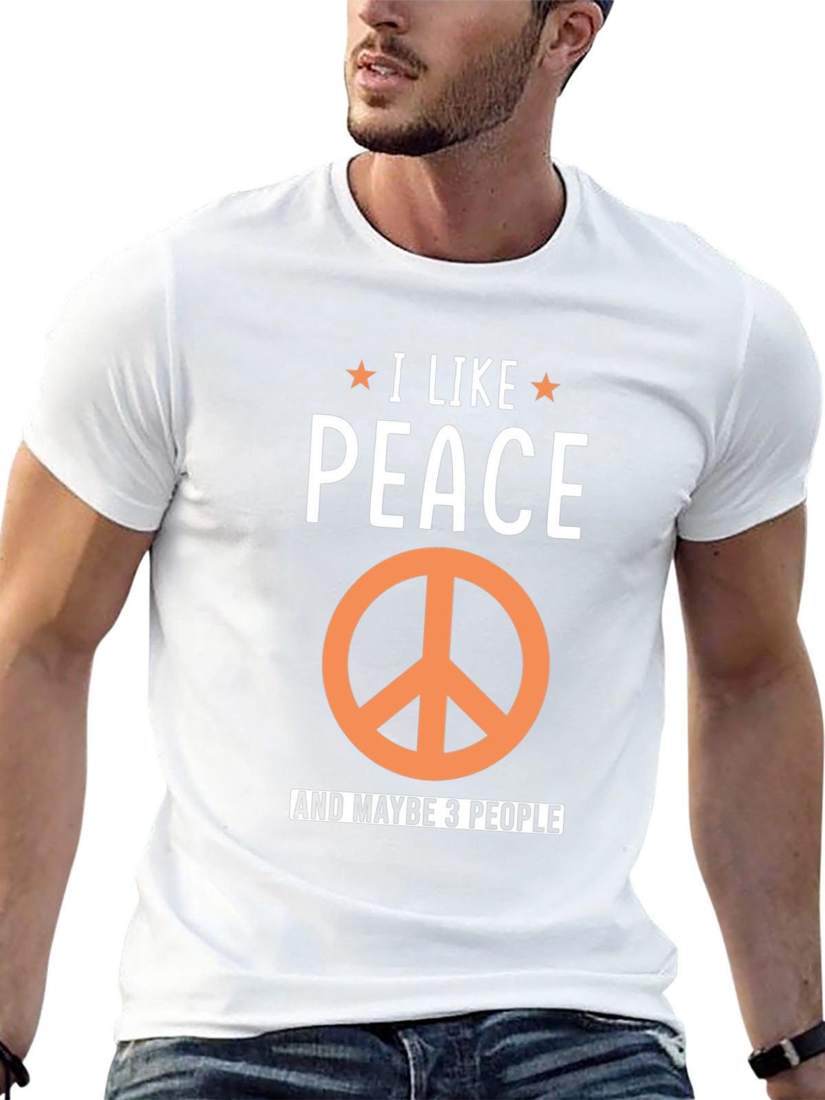 I Like Peace And Maybe 3 People Graphic T-Shirt