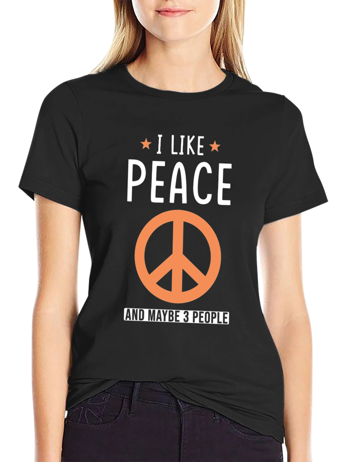 I Like Peace And Maybe 3 People Graphic T-Shirt