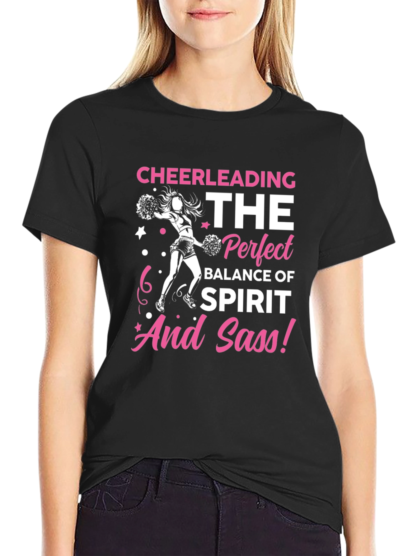 Cheerleading Spirit and Sass Graphic T-Shirt