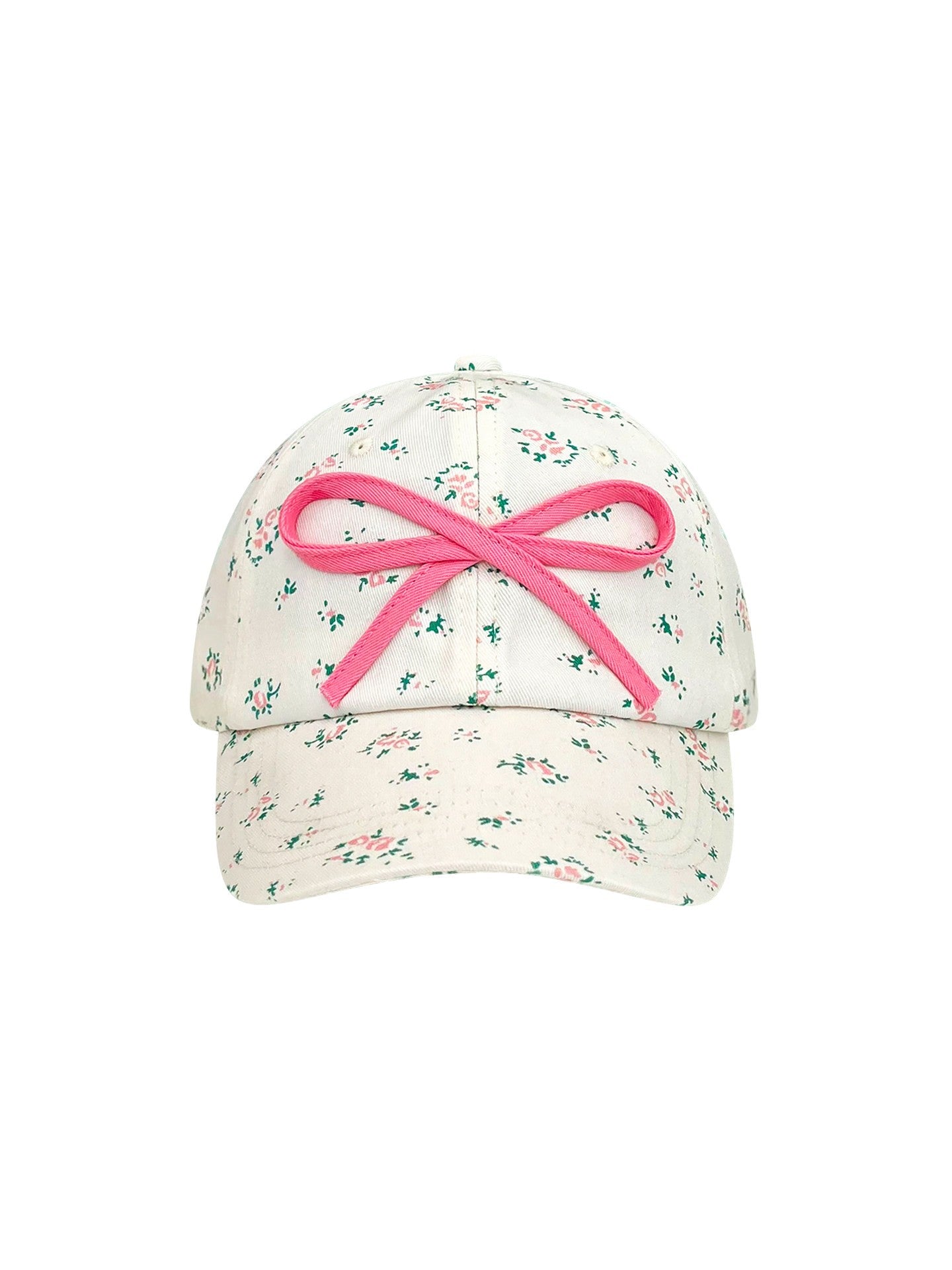 Women's Floral Print Baseball Cap with Front Bow Accent