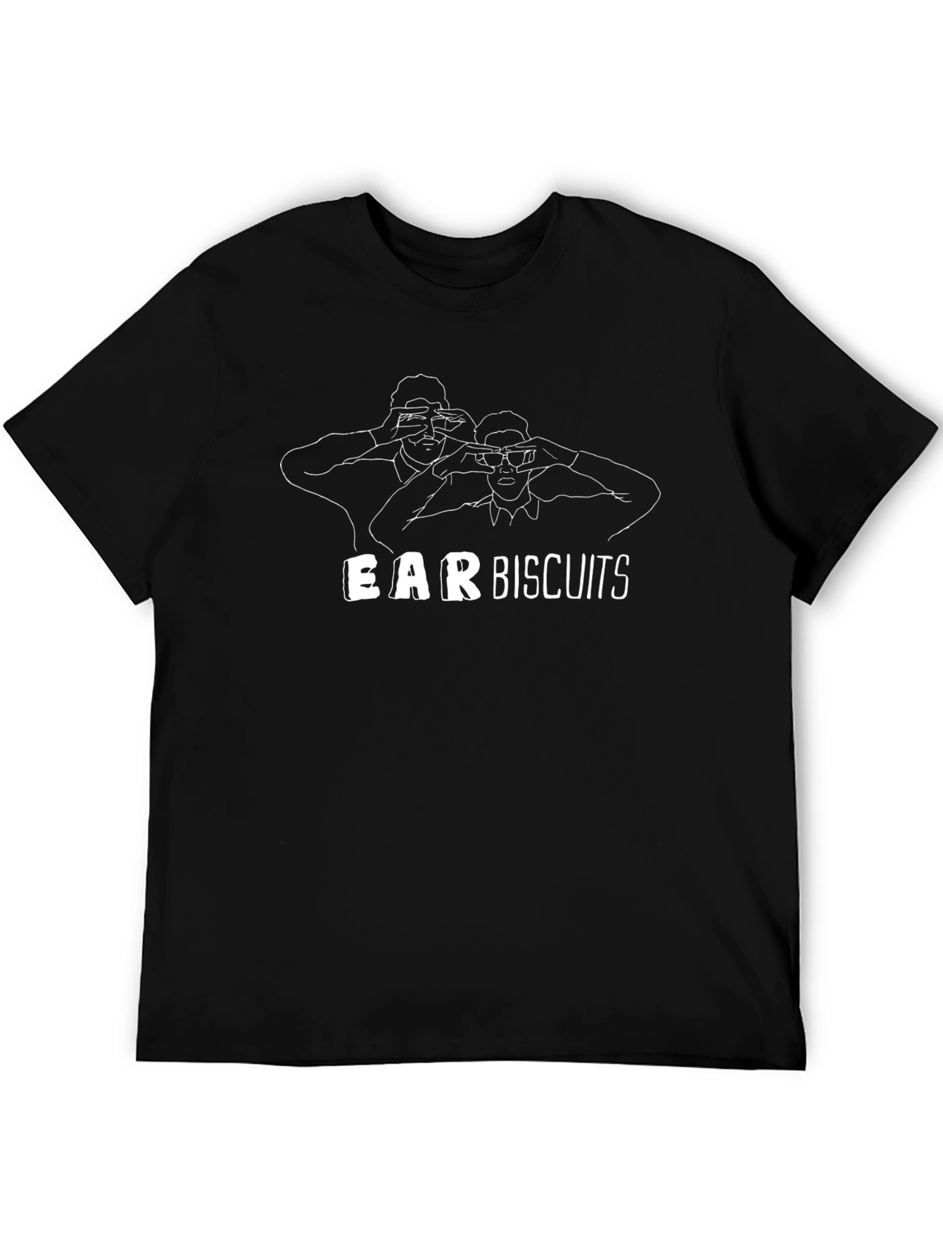 Ear Biscuits Graphic T-Shirt - Black Cotton Blend