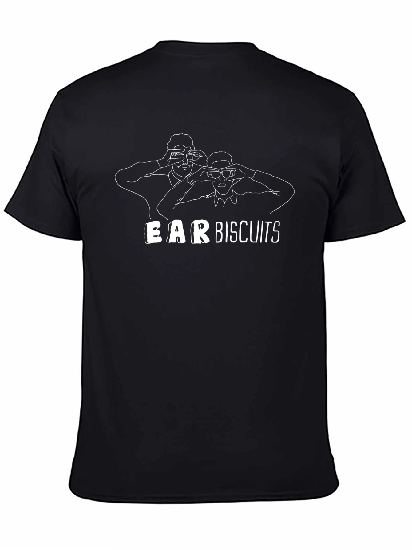 Ear Biscuits Graphic T-Shirt - Black Cotton Blend