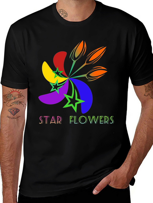 Star Flowers Graphic Tee - Bold & Bright Design