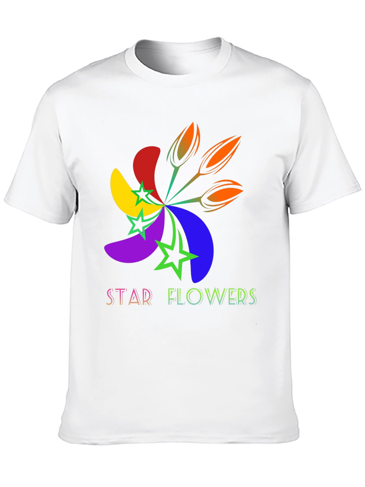 Star Flowers Graphic Tee - Bold & Bright Design