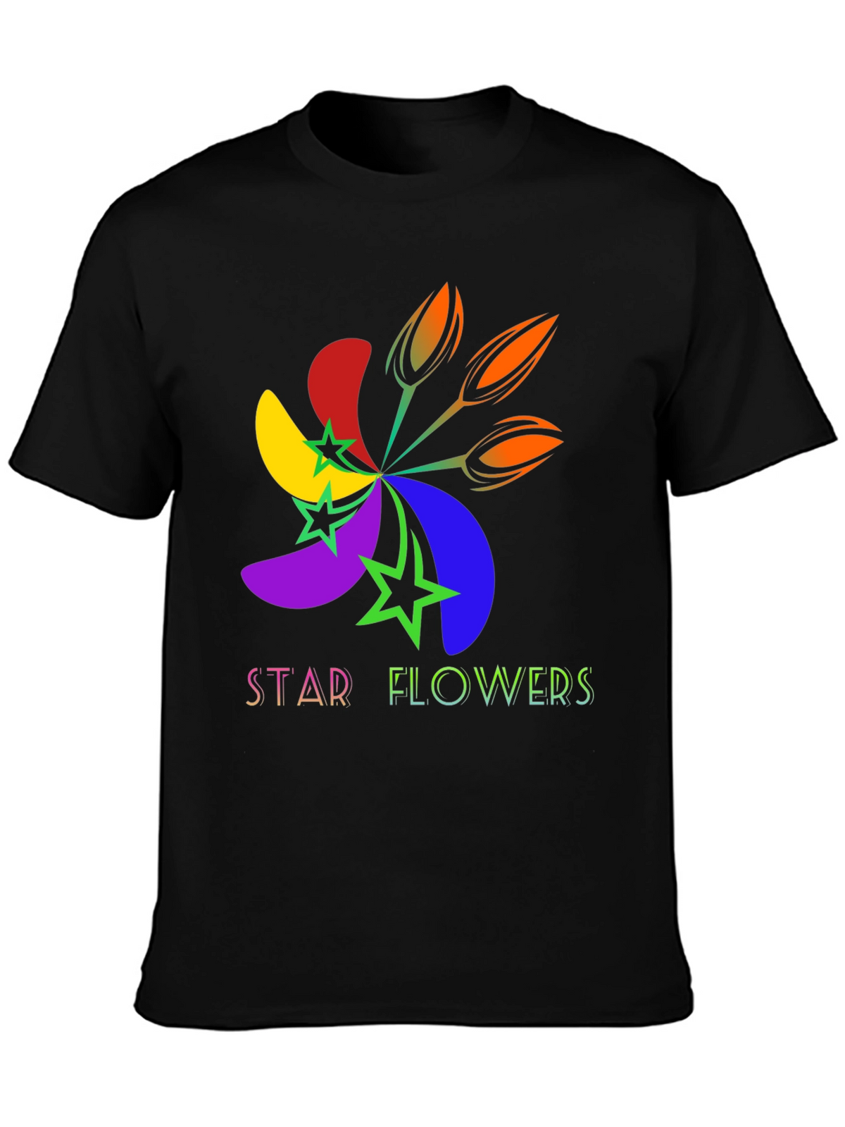 Star Flowers Graphic Tee - Bold & Bright Design