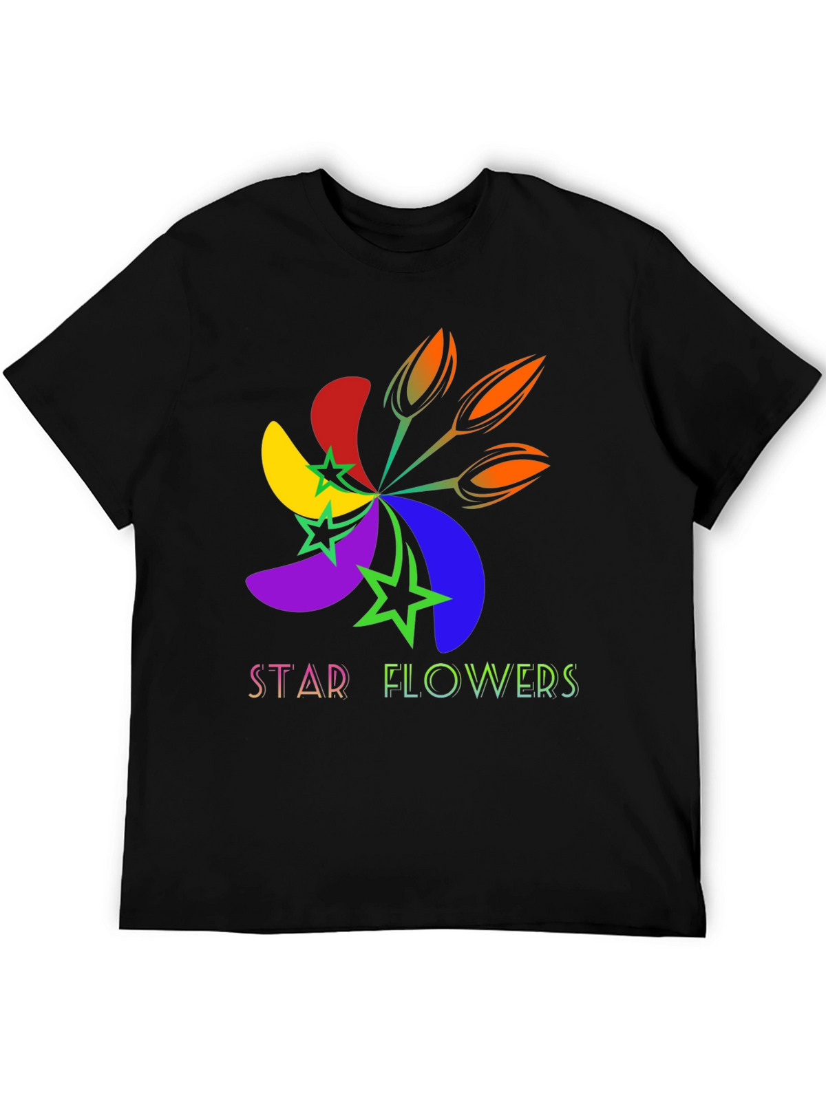 Star Flowers Graphic Tee - Bold & Bright Design