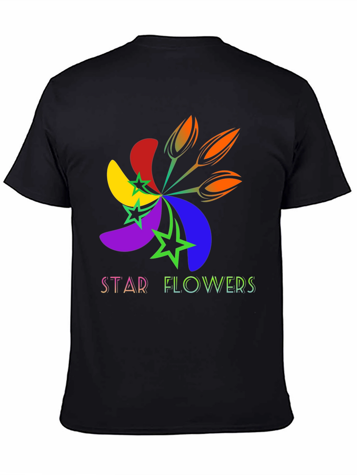 Star Flowers Graphic Tee - Bold & Bright Design