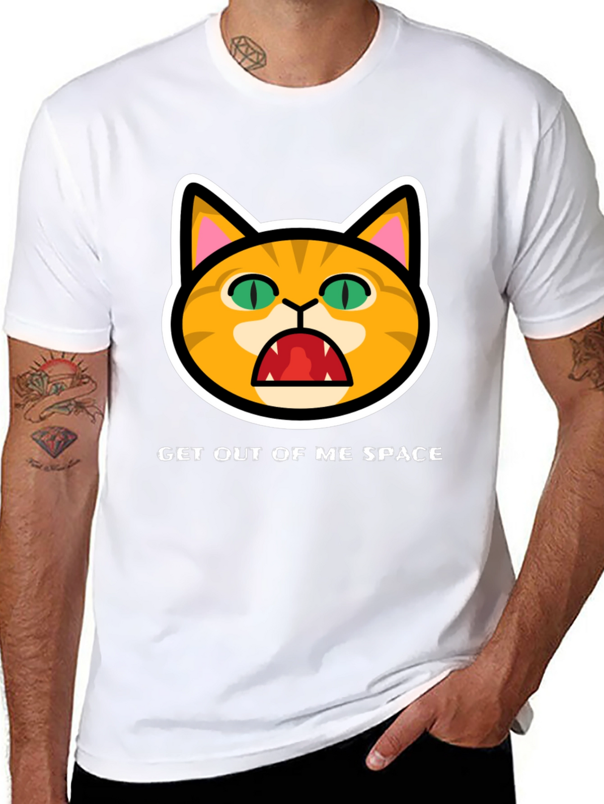 Get Out Of Me Space Angry Cat T-Shirt