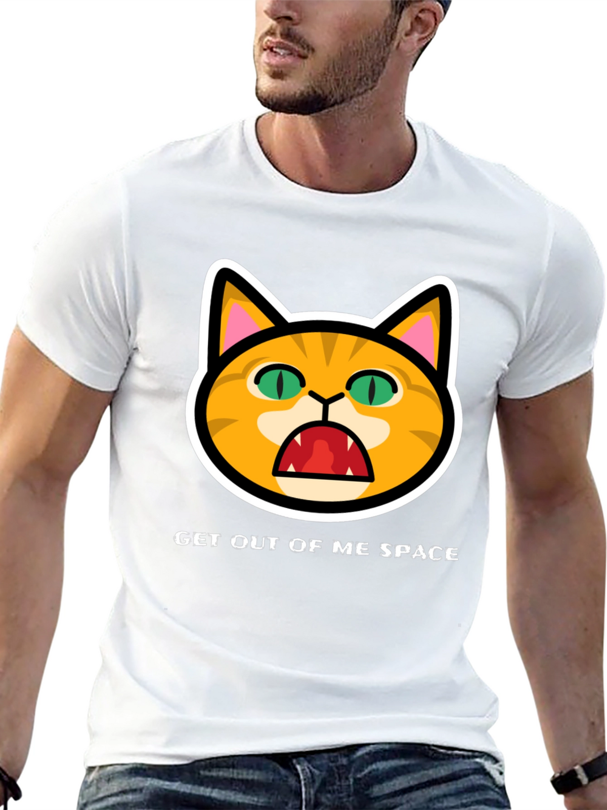 Get Out Of Me Space Angry Cat T-Shirt