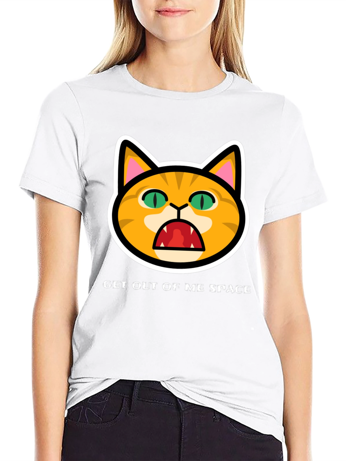 Get Out Of Me Space Angry Cat T-Shirt