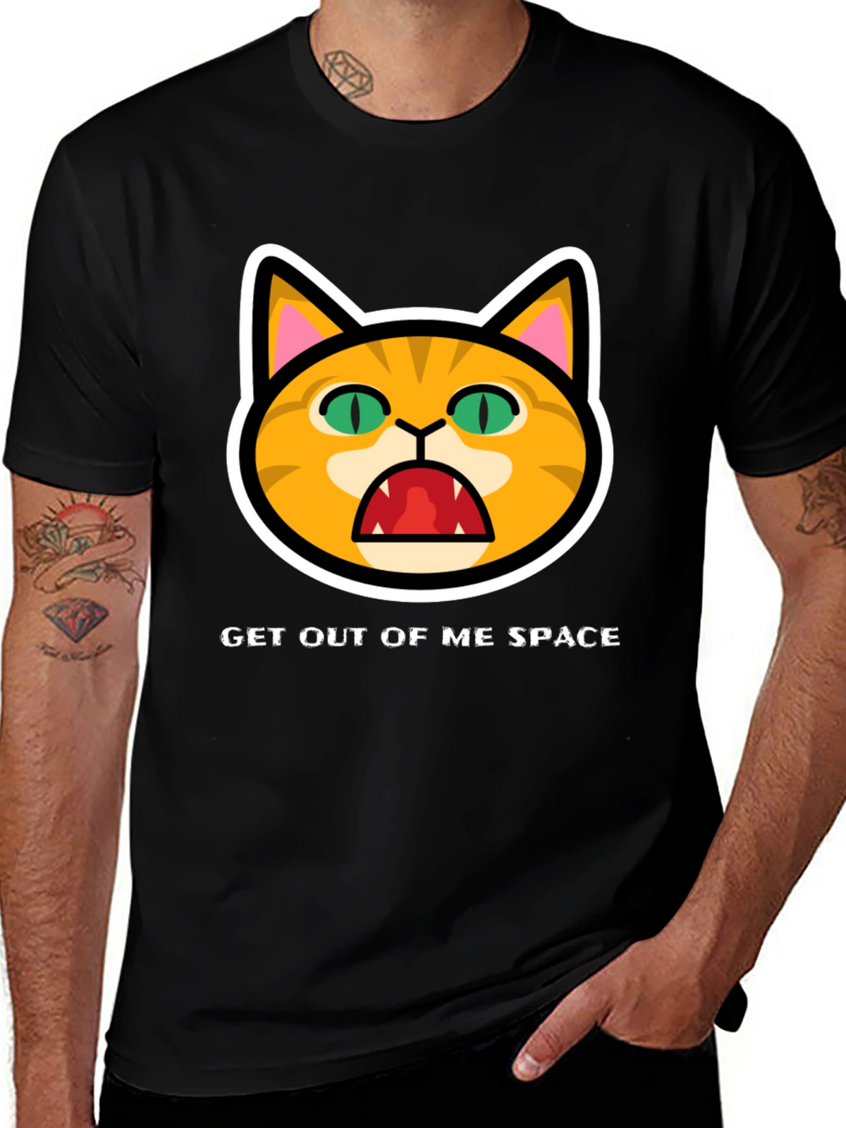 Get Out Of Me Space Angry Cat T-Shirt