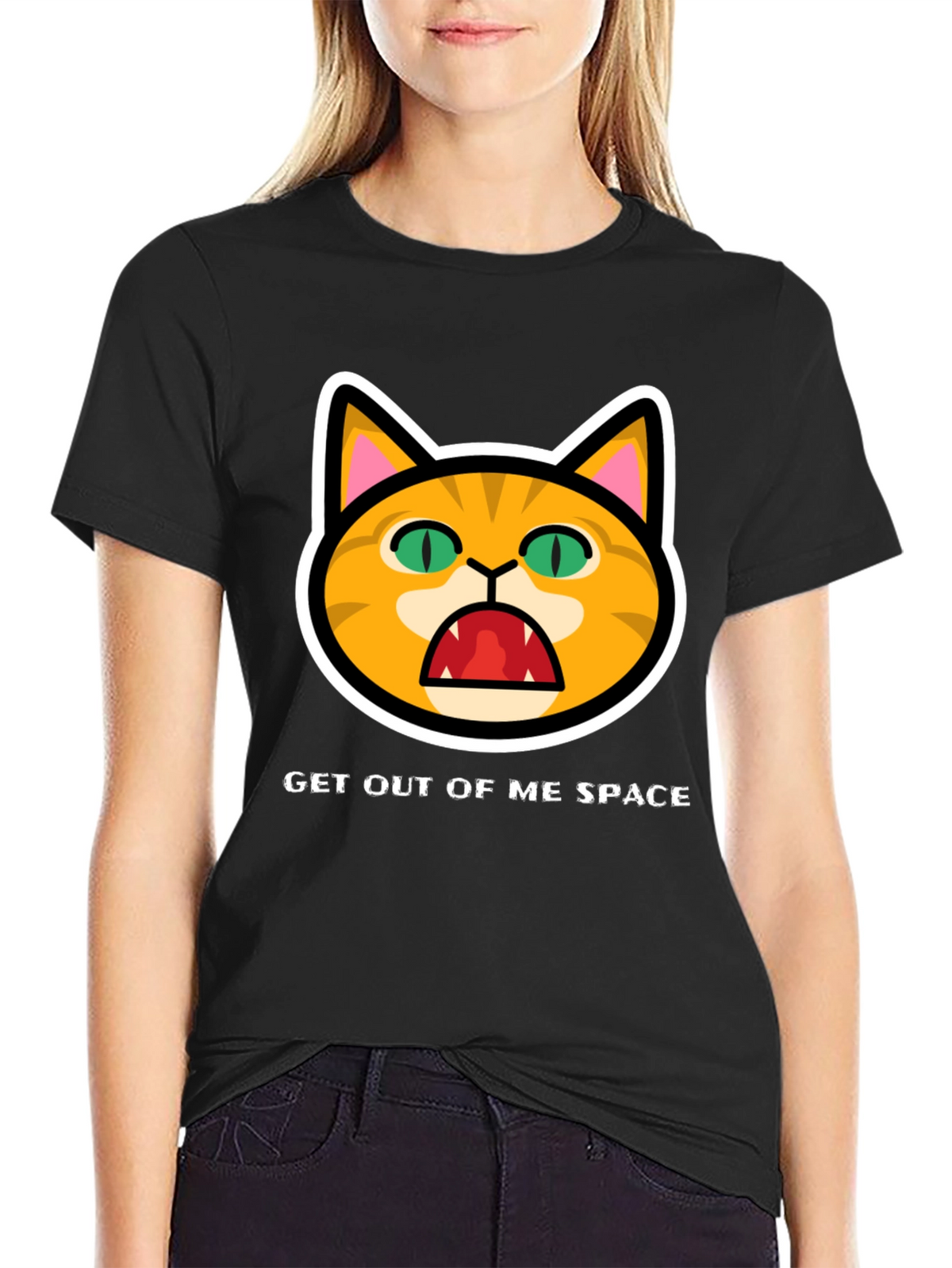 Get Out Of Me Space Angry Cat T-Shirt