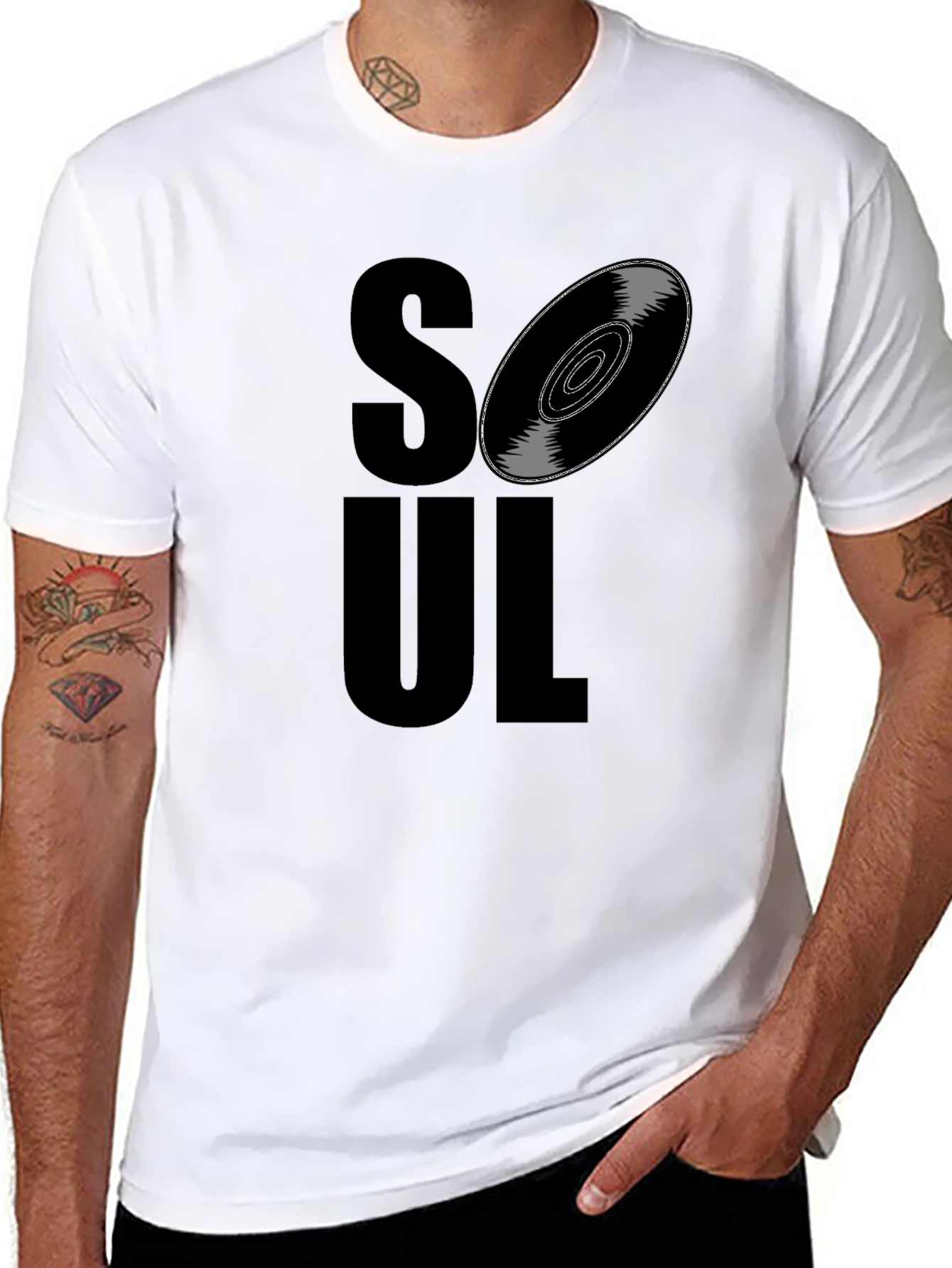Soul Music Graphic Tee - Black Cotton T-Shirt
