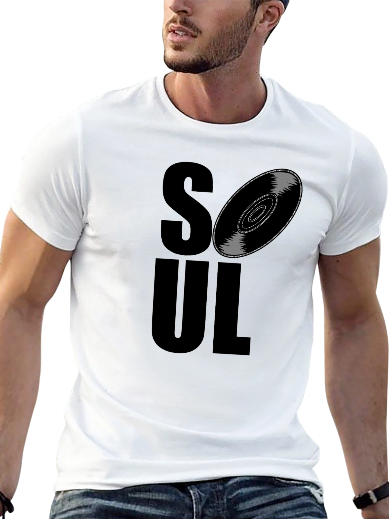 Soul Music Graphic Tee - Black Cotton T-Shirt