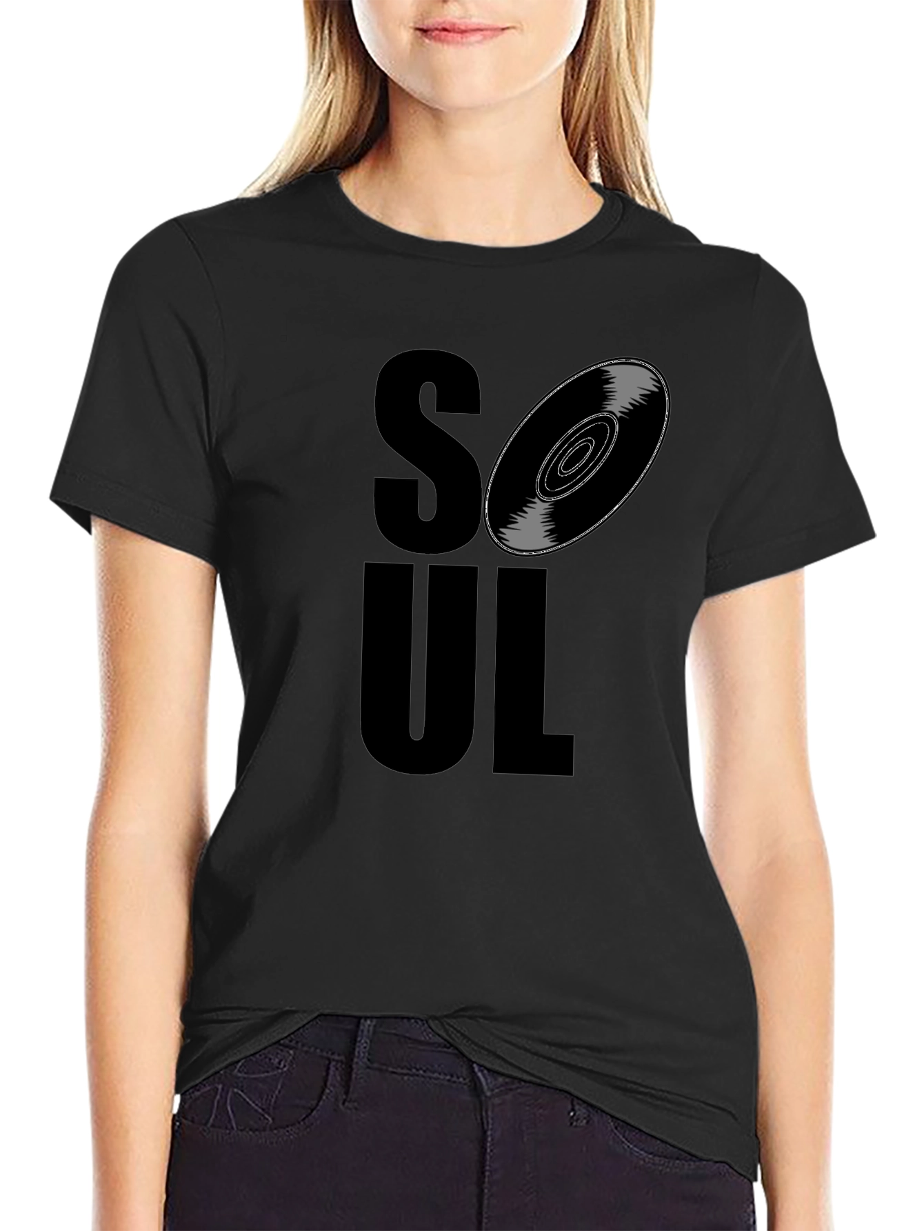 Soul Music Graphic Tee - Black Cotton T-Shirt