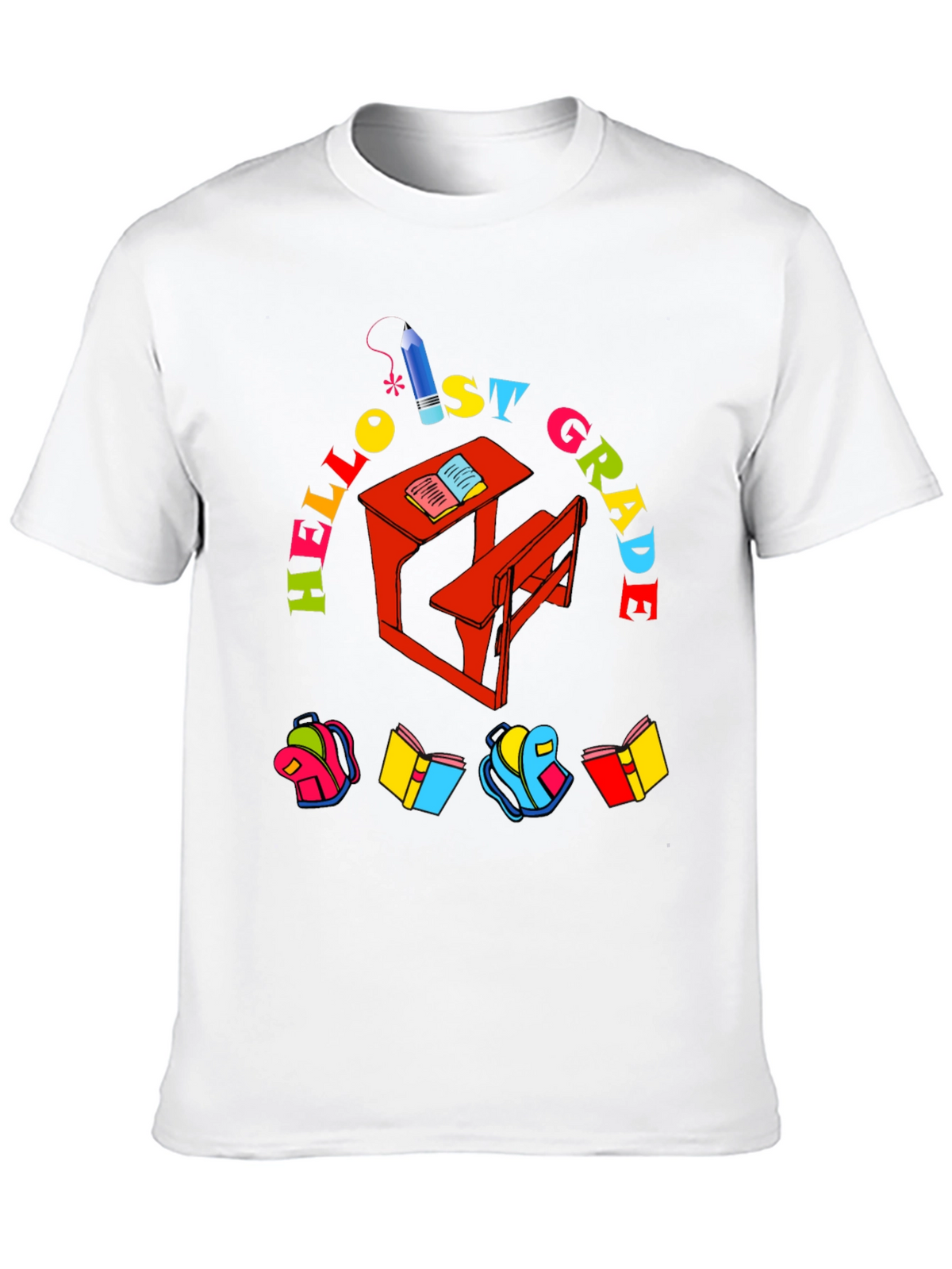 Hello 1st Grade T-Shirt: Back to School Design