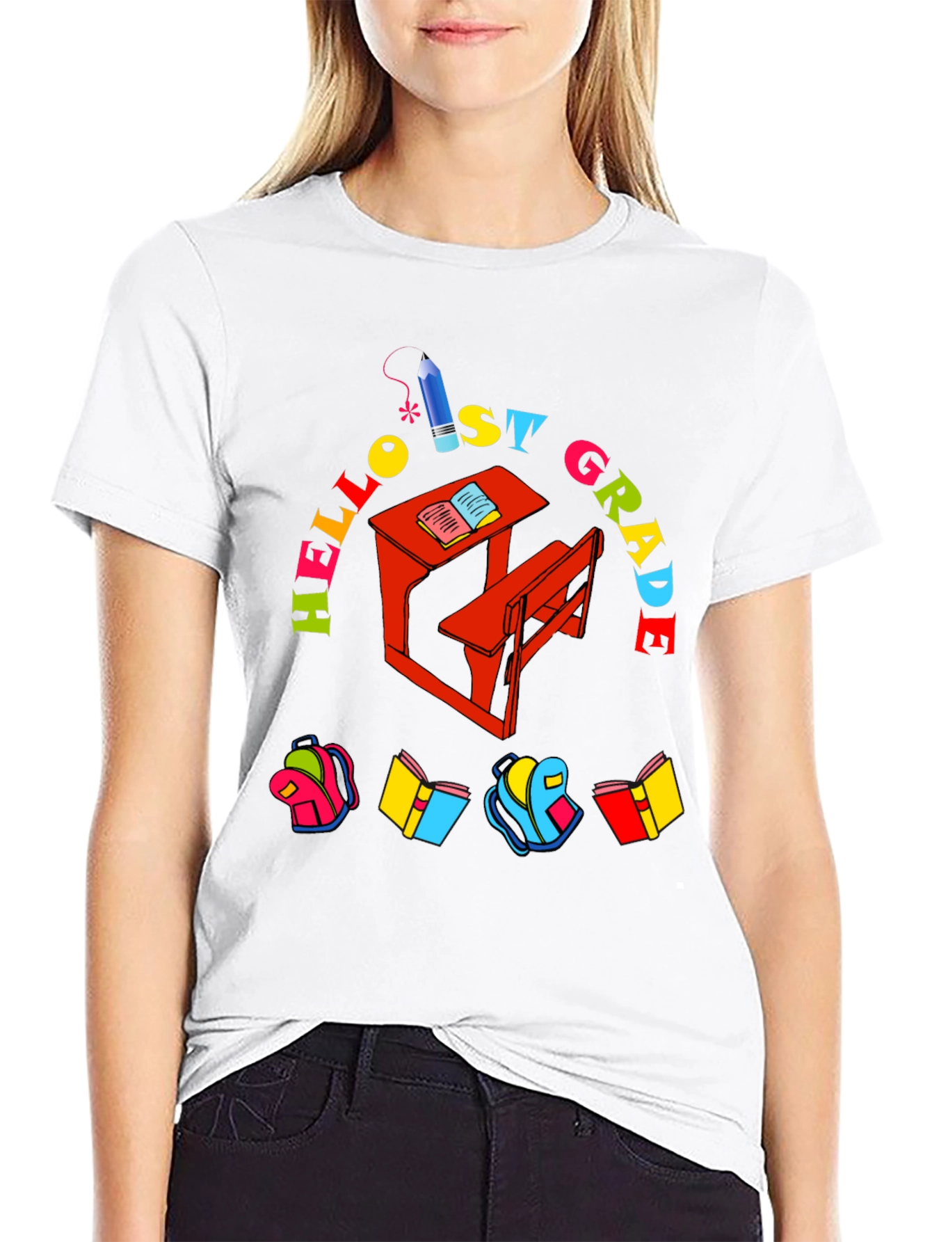 Hello 1st Grade T-Shirt: Back to School Design