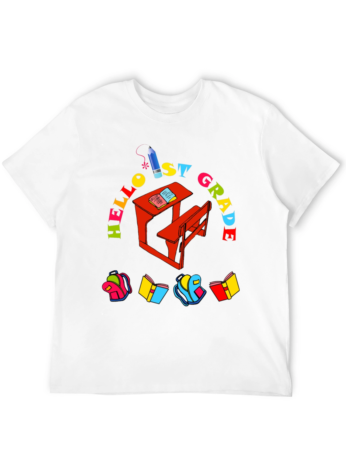 Hello 1st Grade T-Shirt: Back to School Design