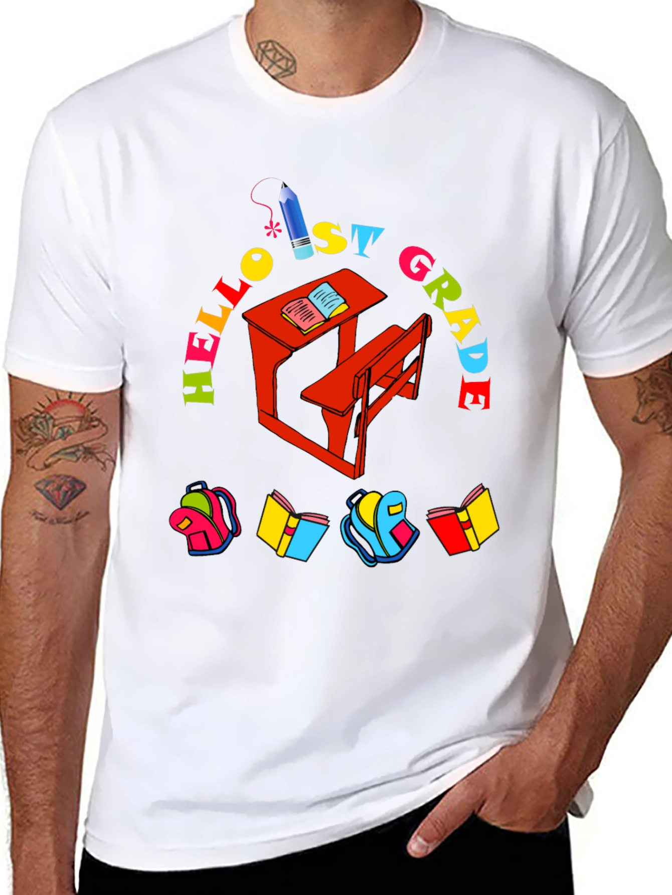 Hello 1st Grade T-Shirt: Back to School Design