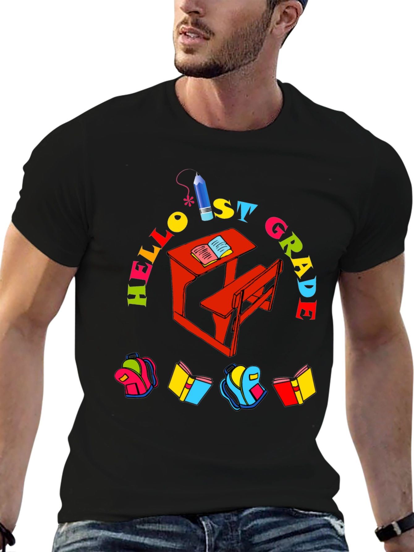 Hello 1st Grade T-Shirt: Back to School Design