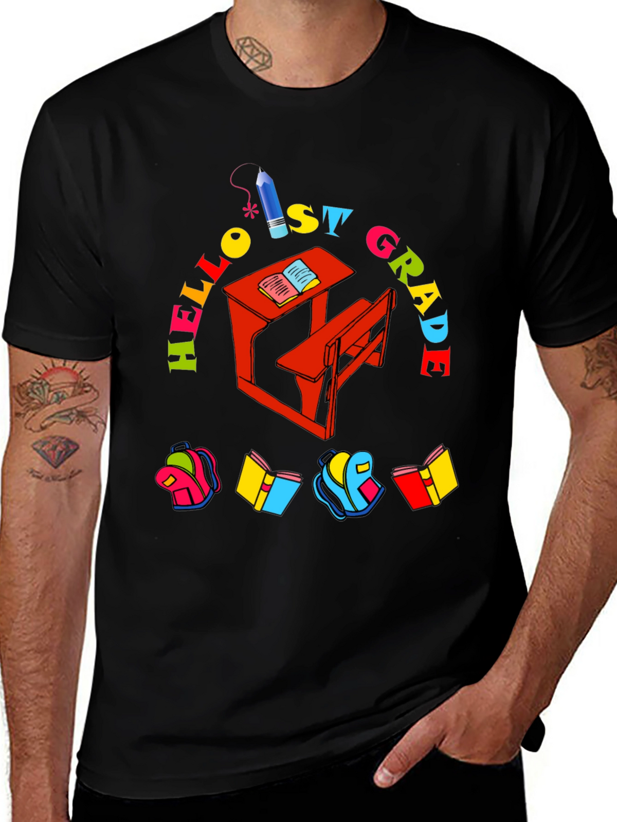 Hello 1st Grade T-Shirt: Back to School Design