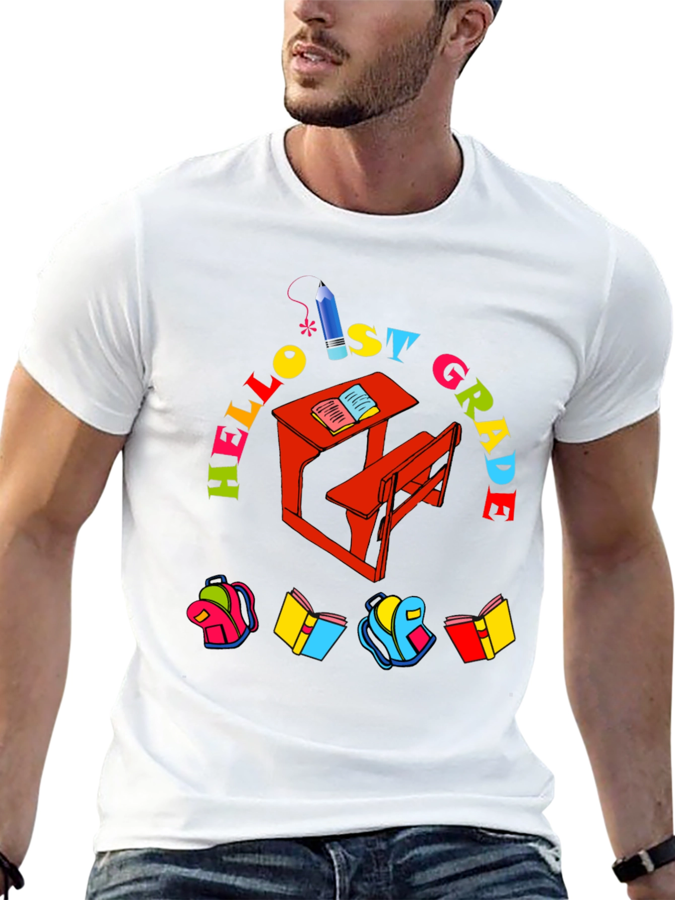 Hello 1st Grade T-Shirt: Back to School Design
