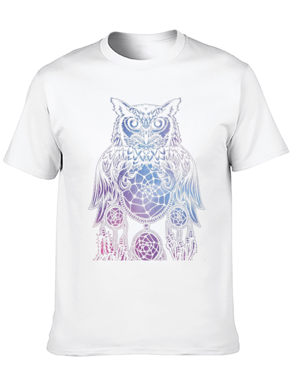Owl Dreamcatcher Graphic Tee - Black Cotton T-Shirt